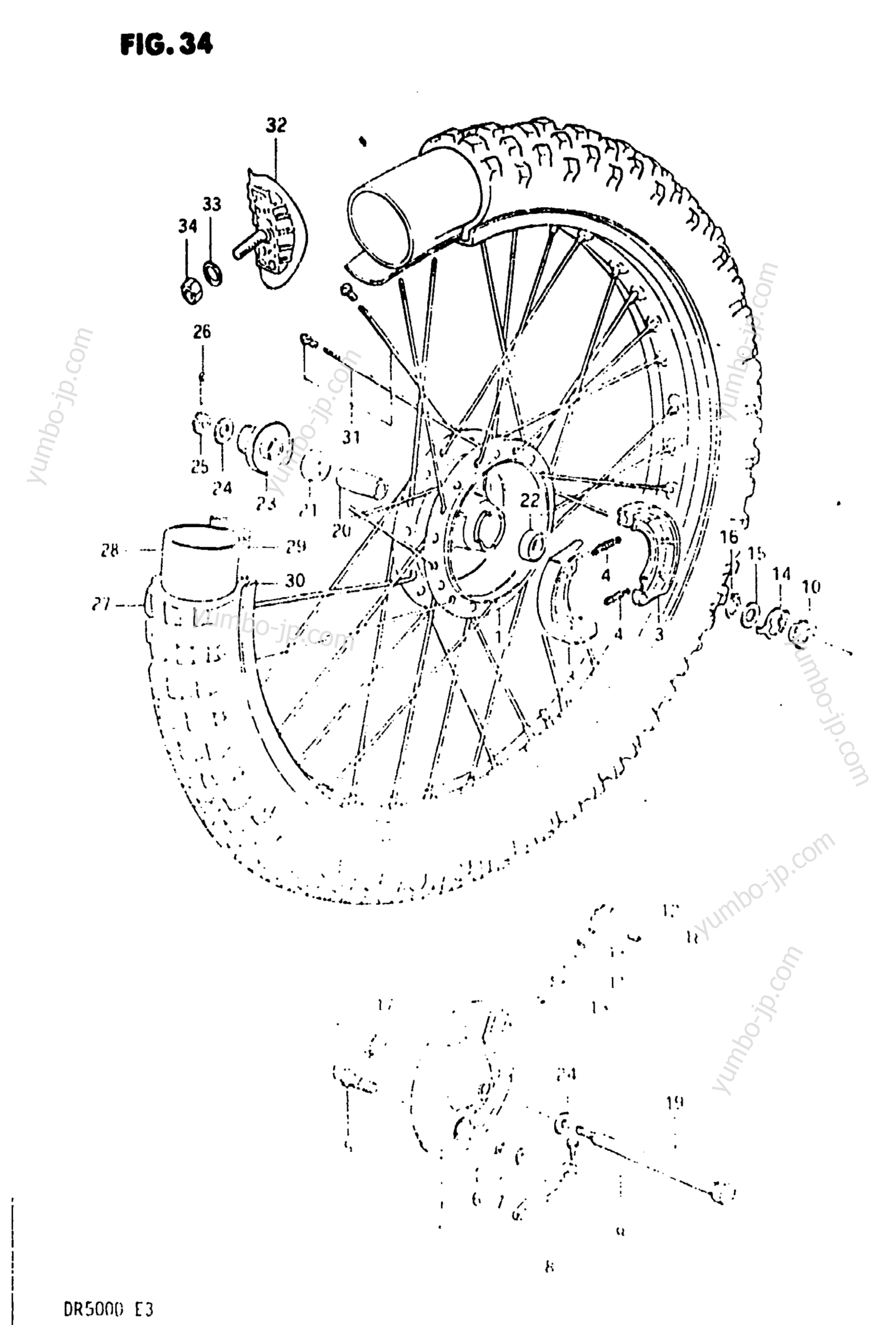 FRONT WHEEL for motorcycles SUZUKI DR500 1983 year