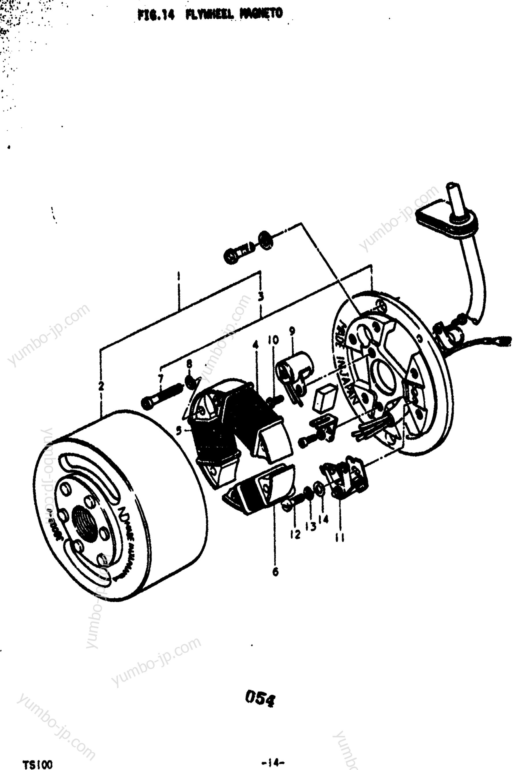FLYWHEEL MAGNETO (MADE BY NIPPON DENSO) для мотоциклов SUZUKI TS100 1973 г.