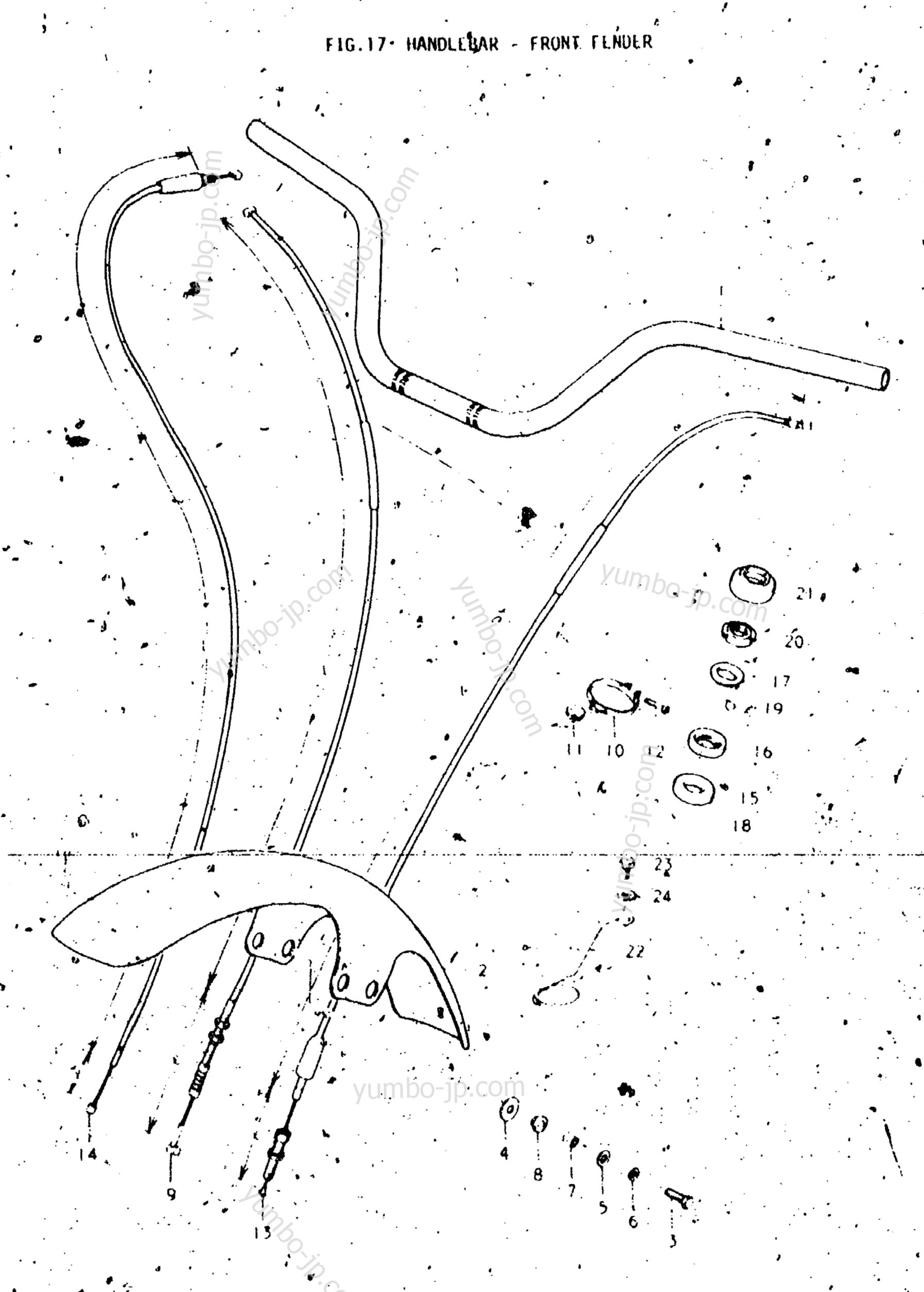 HANDLEBAR - FRONT FENDER for motorcycles SUZUKI EXACTA (TRIALS) (RL250) 1974 year