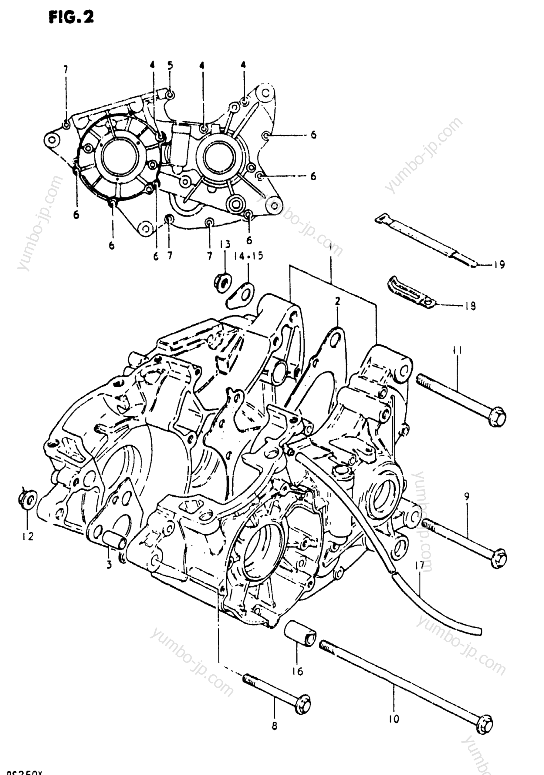 CRANKCASE for motorcycles SUZUKI RS250 1981 year