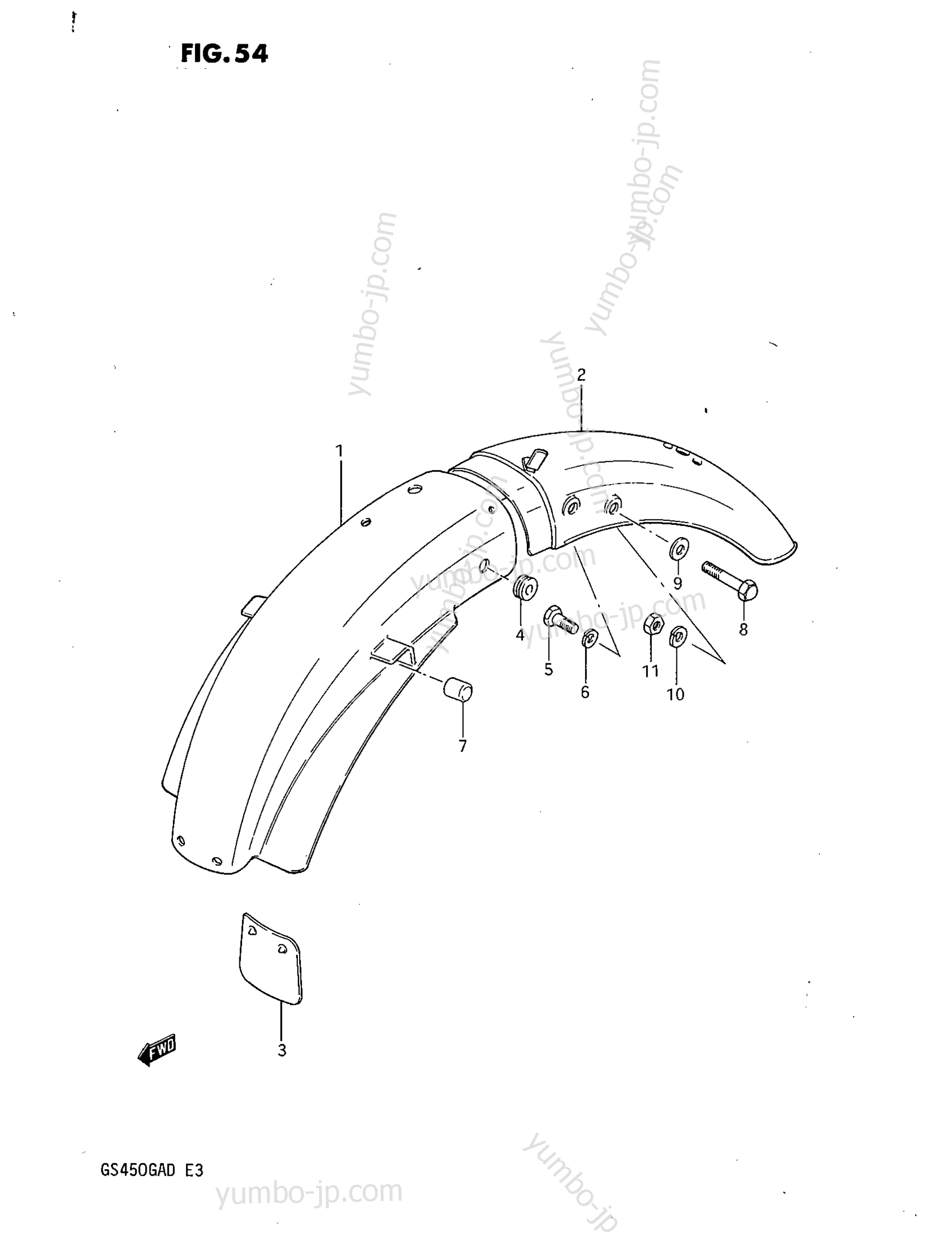 REAR FENDER для мотоциклов SUZUKI GS450GA 1982 г.