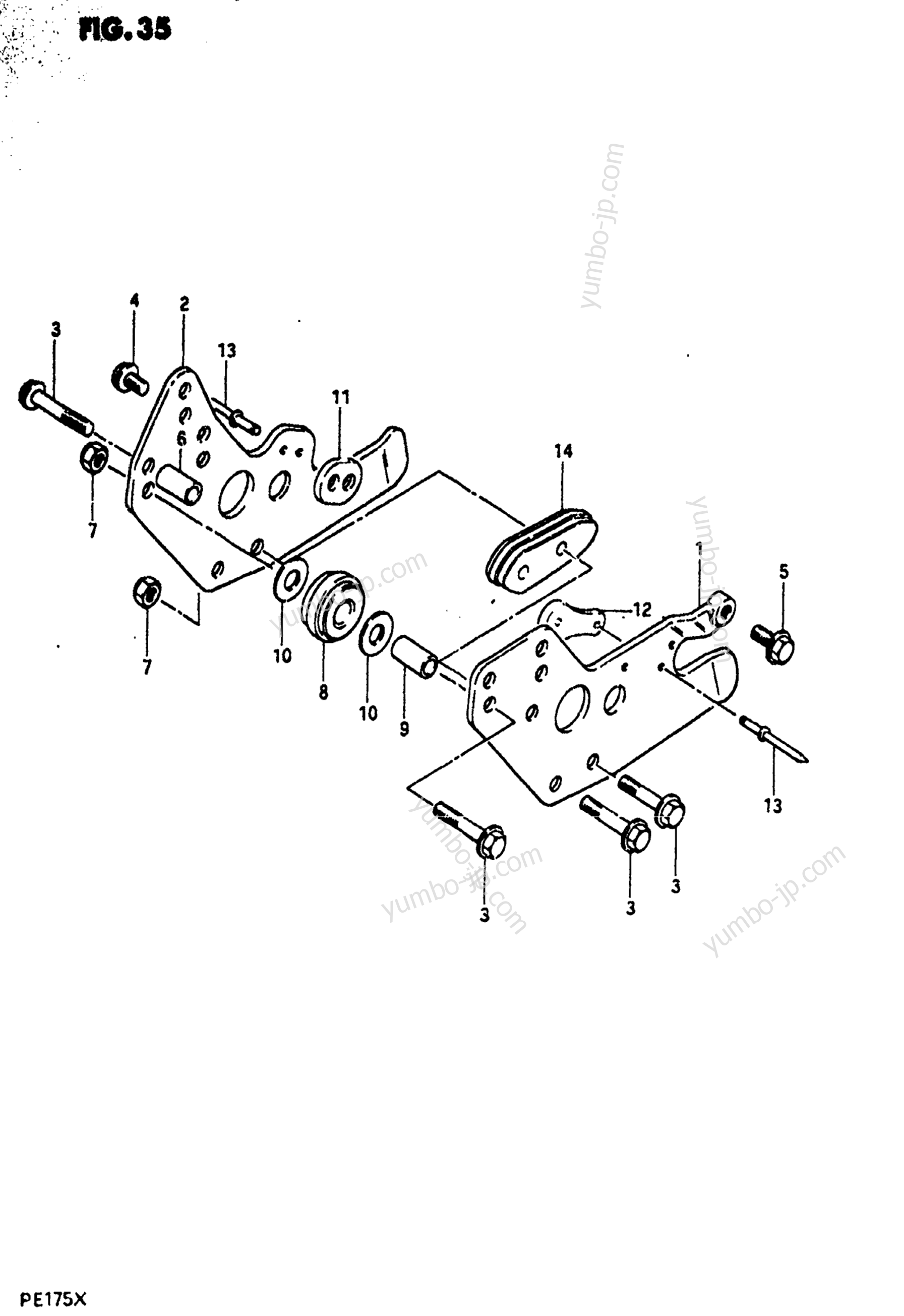 CHAIN GUIDE (MODEL X) для мотоциклов SUZUKI PE175 1980 г.