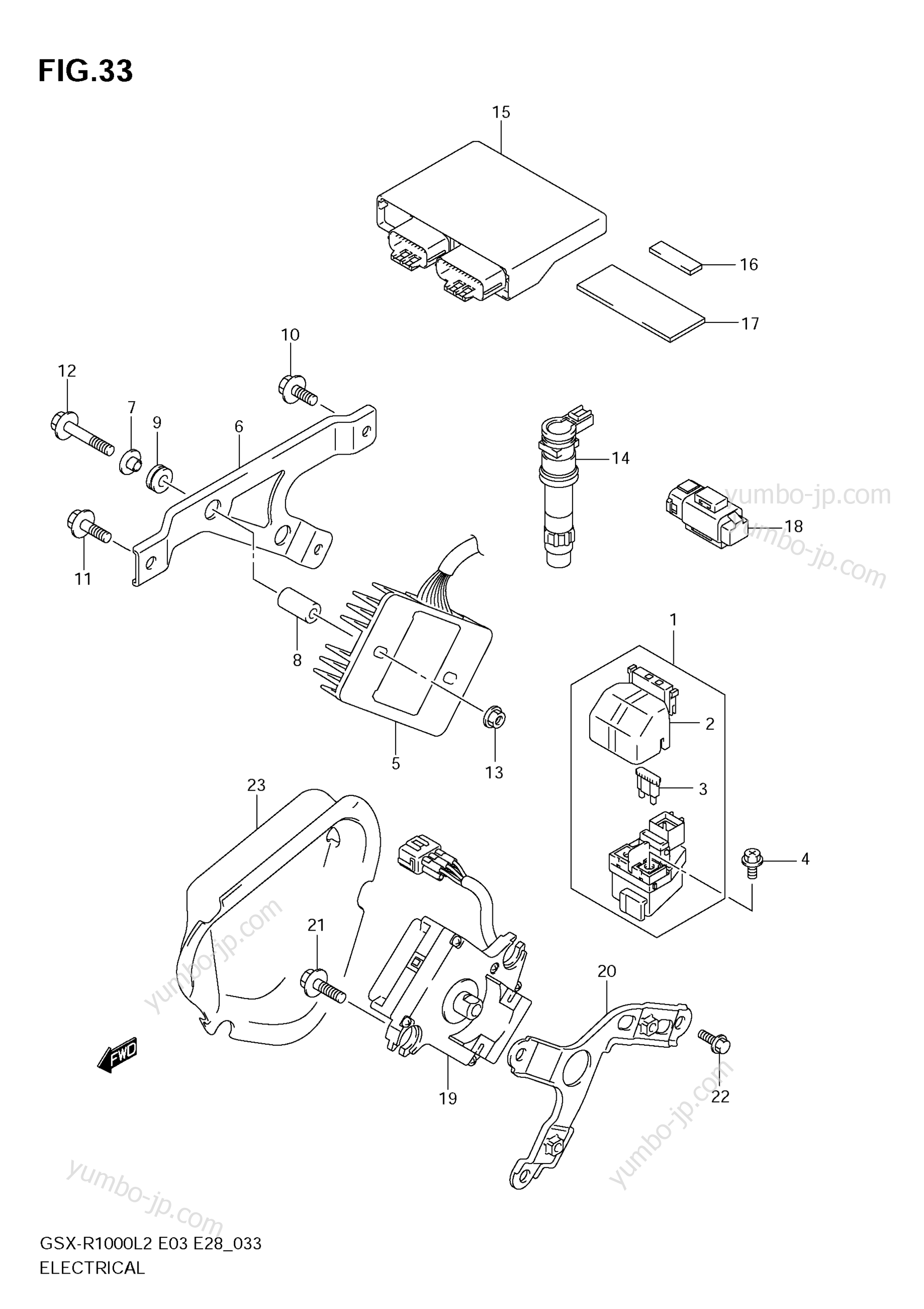 ELECTRICAL (GSX-R1000 L2 E03) for motorcycles SUZUKI GSX-R1000 2012 year