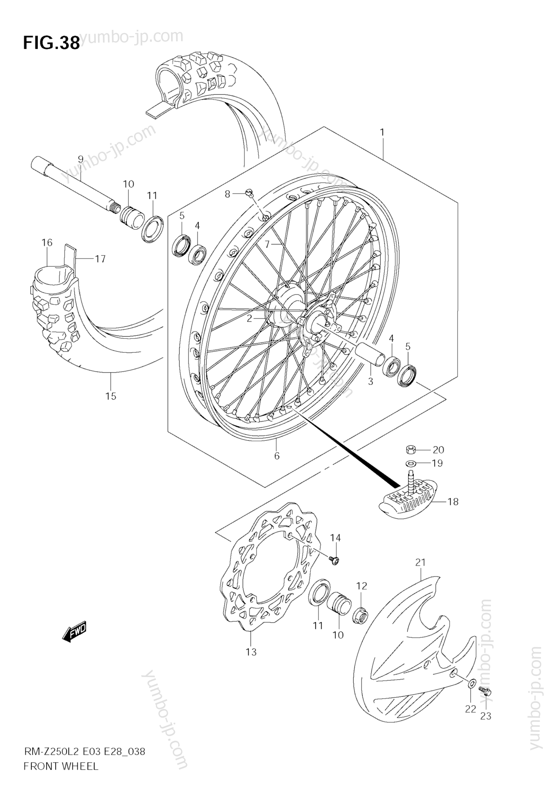 FRONT WHEEL for motorcycles SUZUKI RM-Z250 2012 year