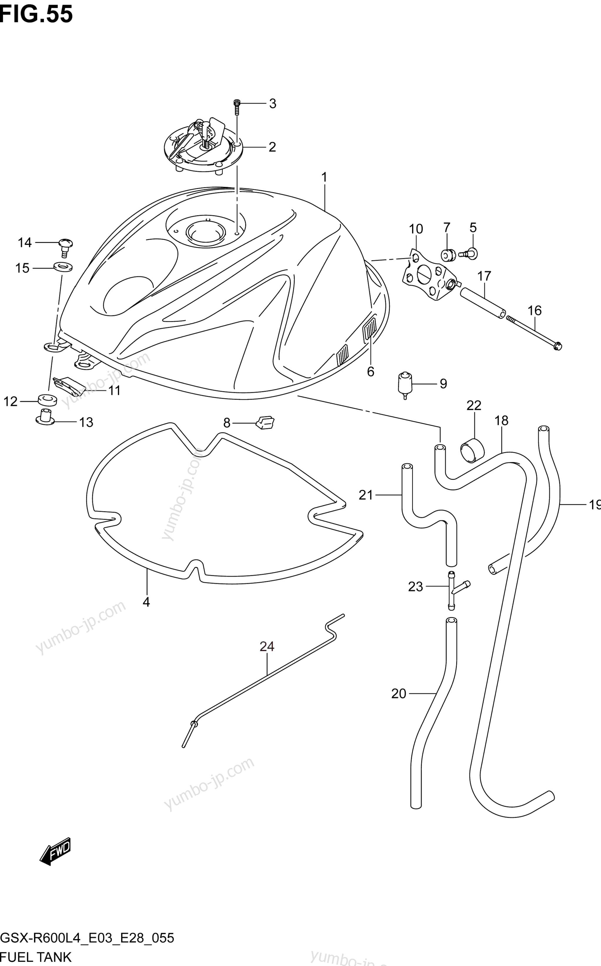 FUEL TANK (GSX-R600L4 E28) для мотоциклов SUZUKI GSX-R600 2014 г.