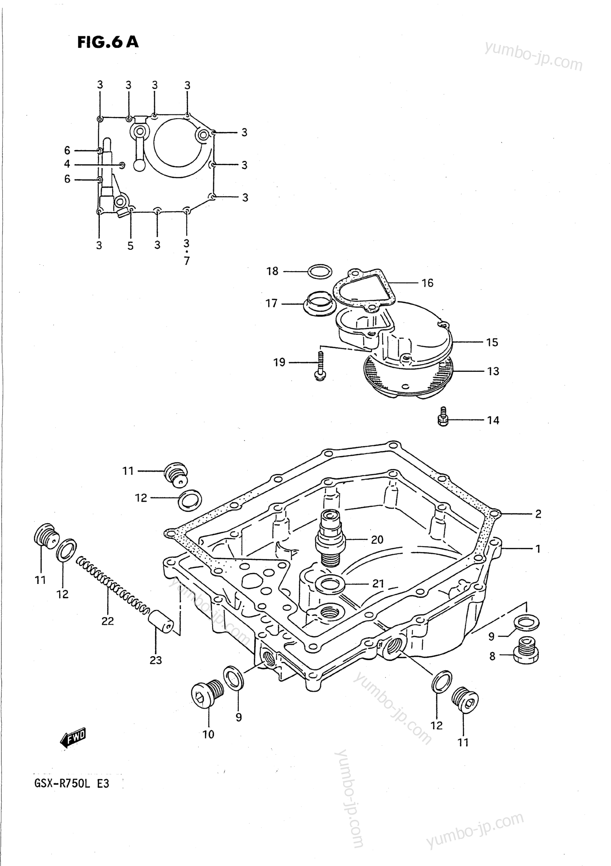 OIL PAN (MODEL L) for motorcycles SUZUKI GSX-R750 1988 year