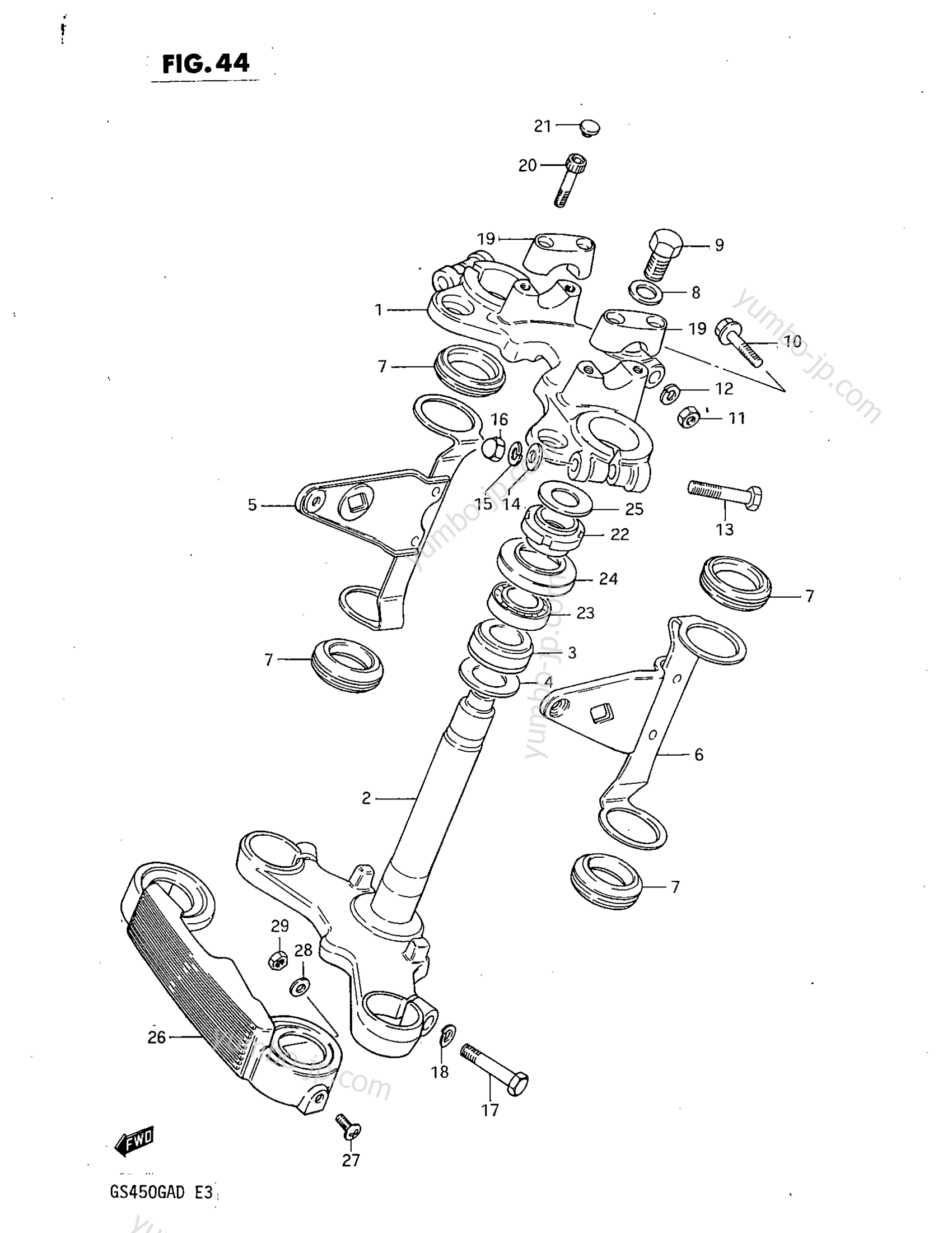 STEERING STEM для мотоциклов SUZUKI GS450GA 1982 г.