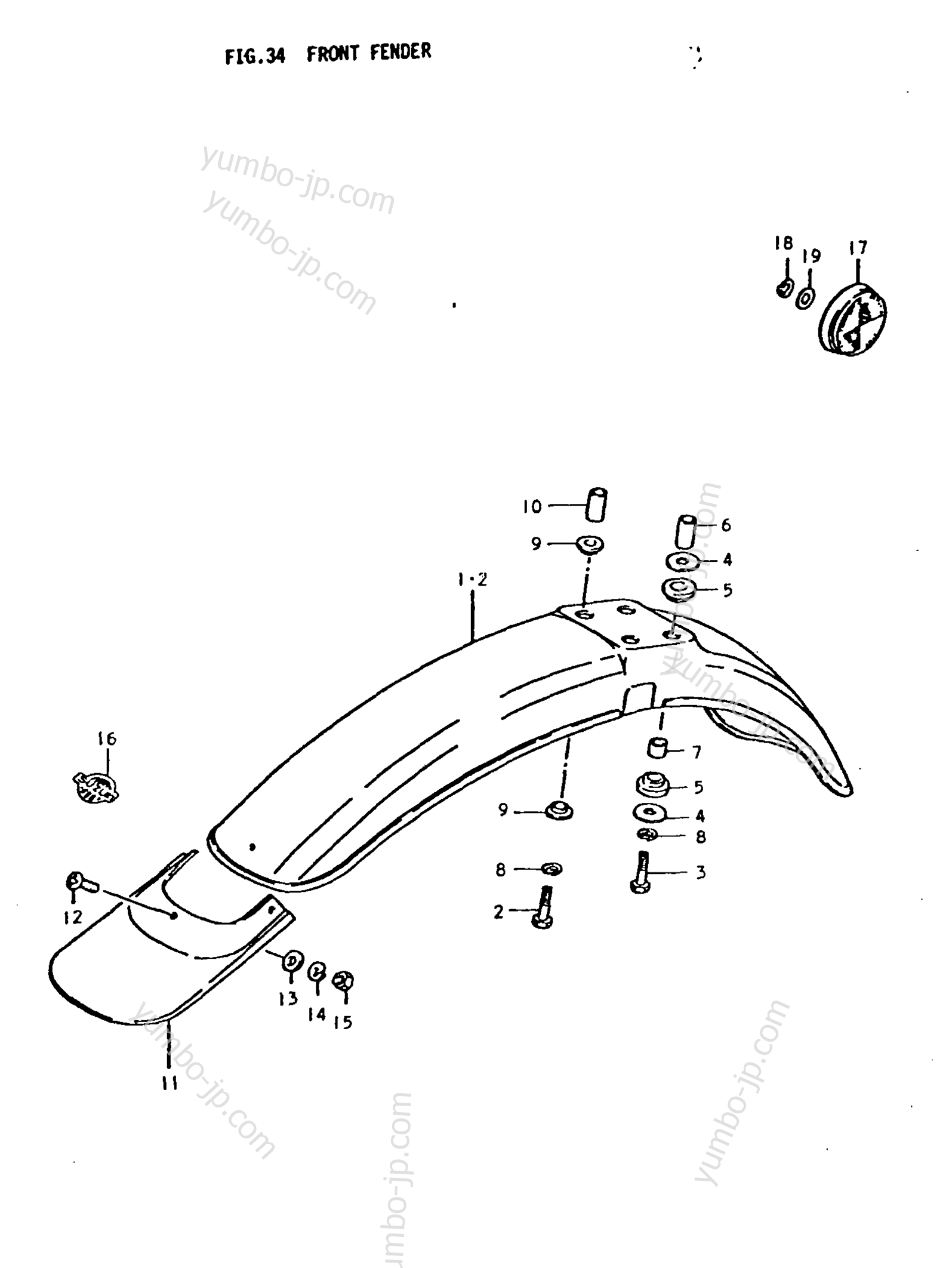 FRONT FENDER для мотоциклов SUZUKI TS250 1979 г.