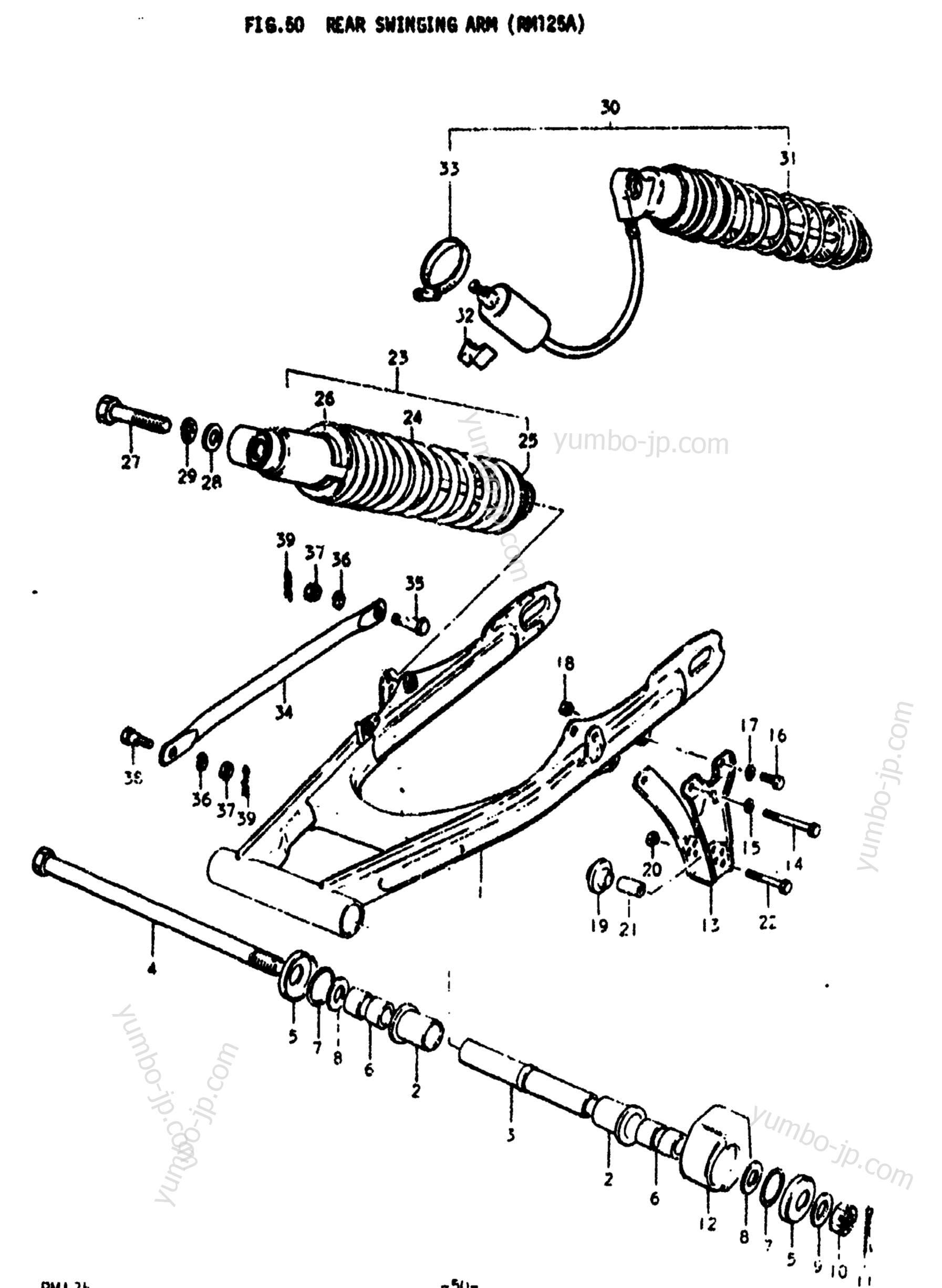 REAR SWINGING ARM (RM125A) для мотоциклов SUZUKI RM125 1976 г.