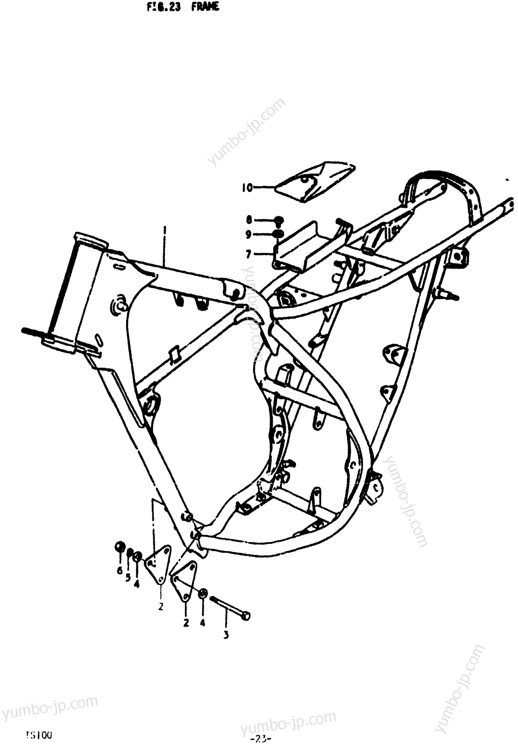 FRAME for motorcycles SUZUKI TS100 1978 year
