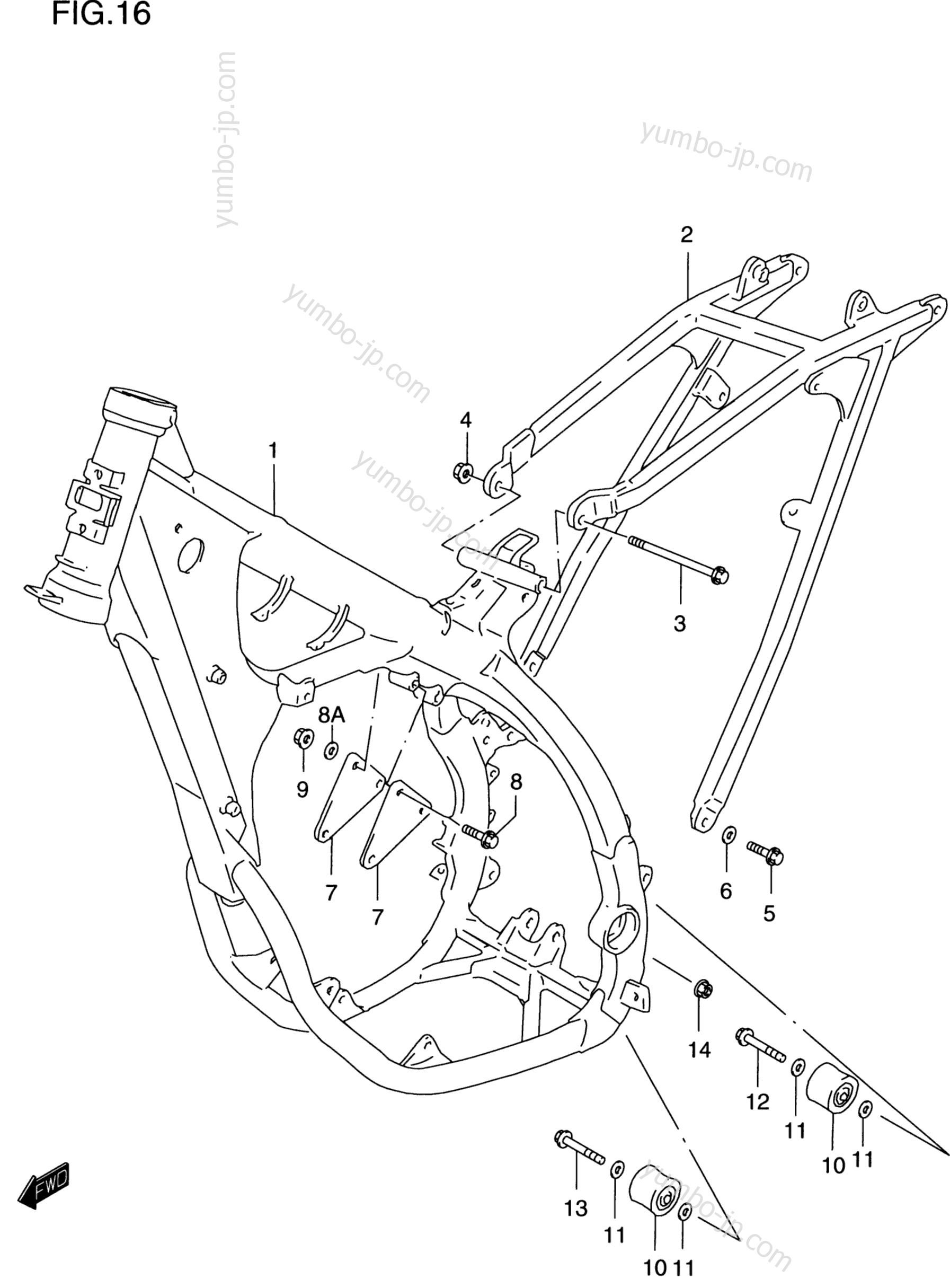 FRAME for motorcycles SUZUKI RM125 1996 year