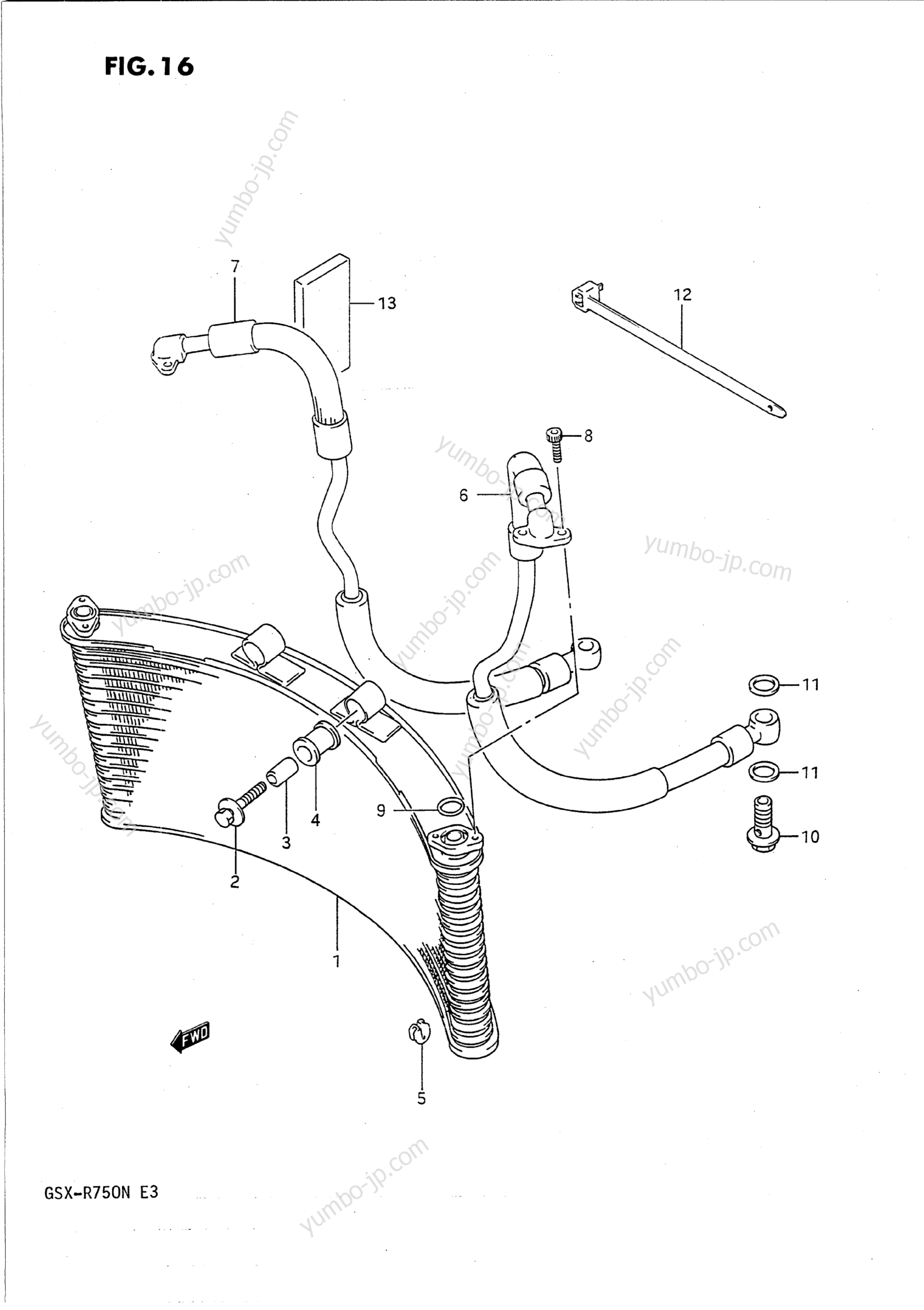 OIL COOLER для мотоциклов SUZUKI GSX-R750 1992 г.