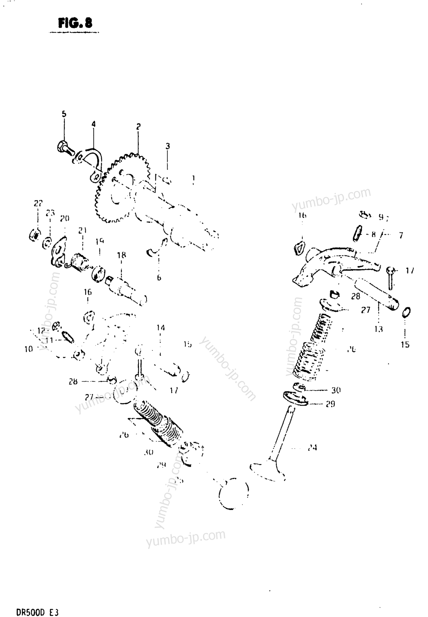 CAM SHAFT - VALVE для мотоциклов SUZUKI DR500 1983 г.