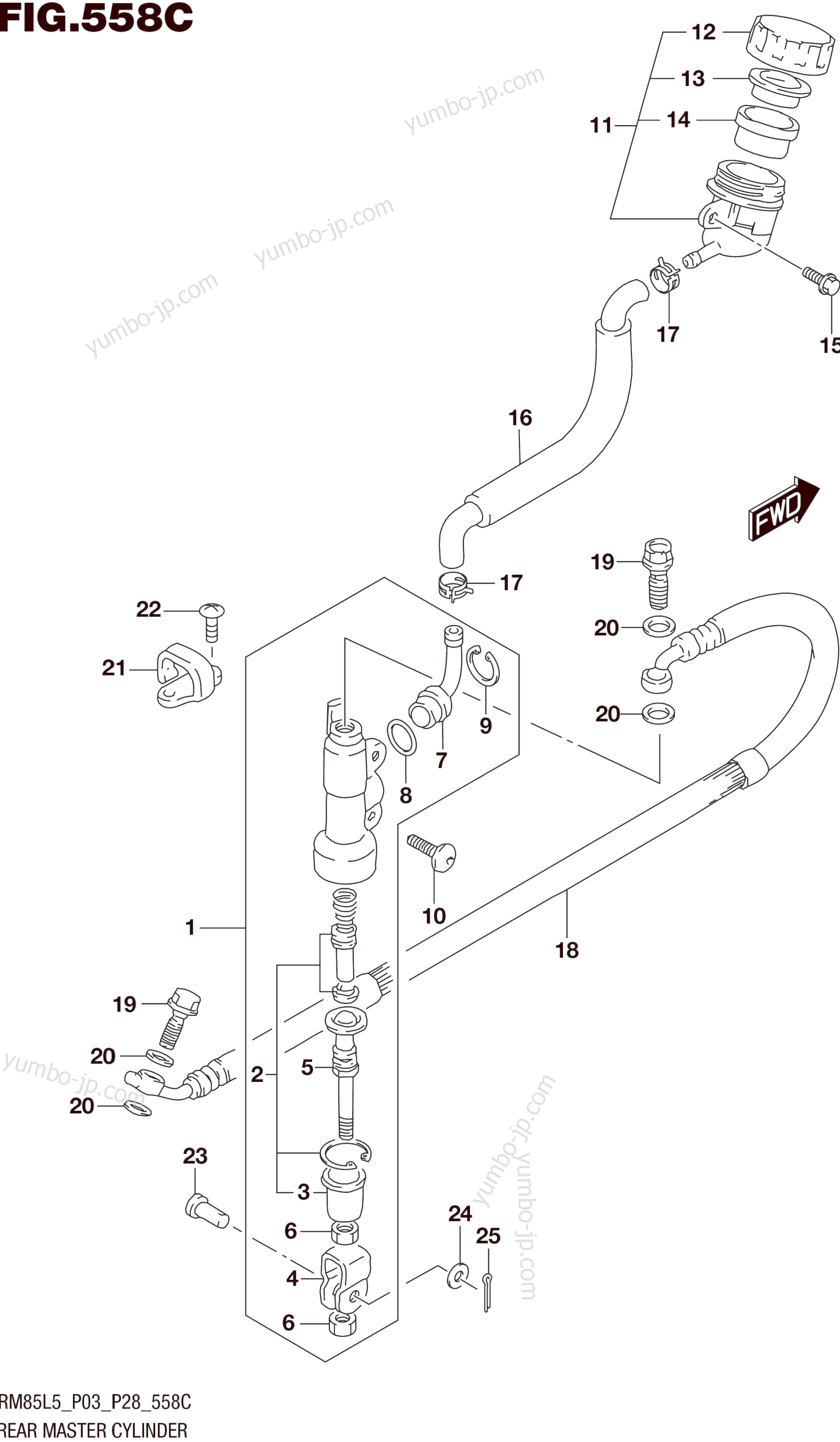 REAR MASTER CYLINDER (RM85LL5 P28) для мотоциклов SUZUKI RM85L 2015 г.