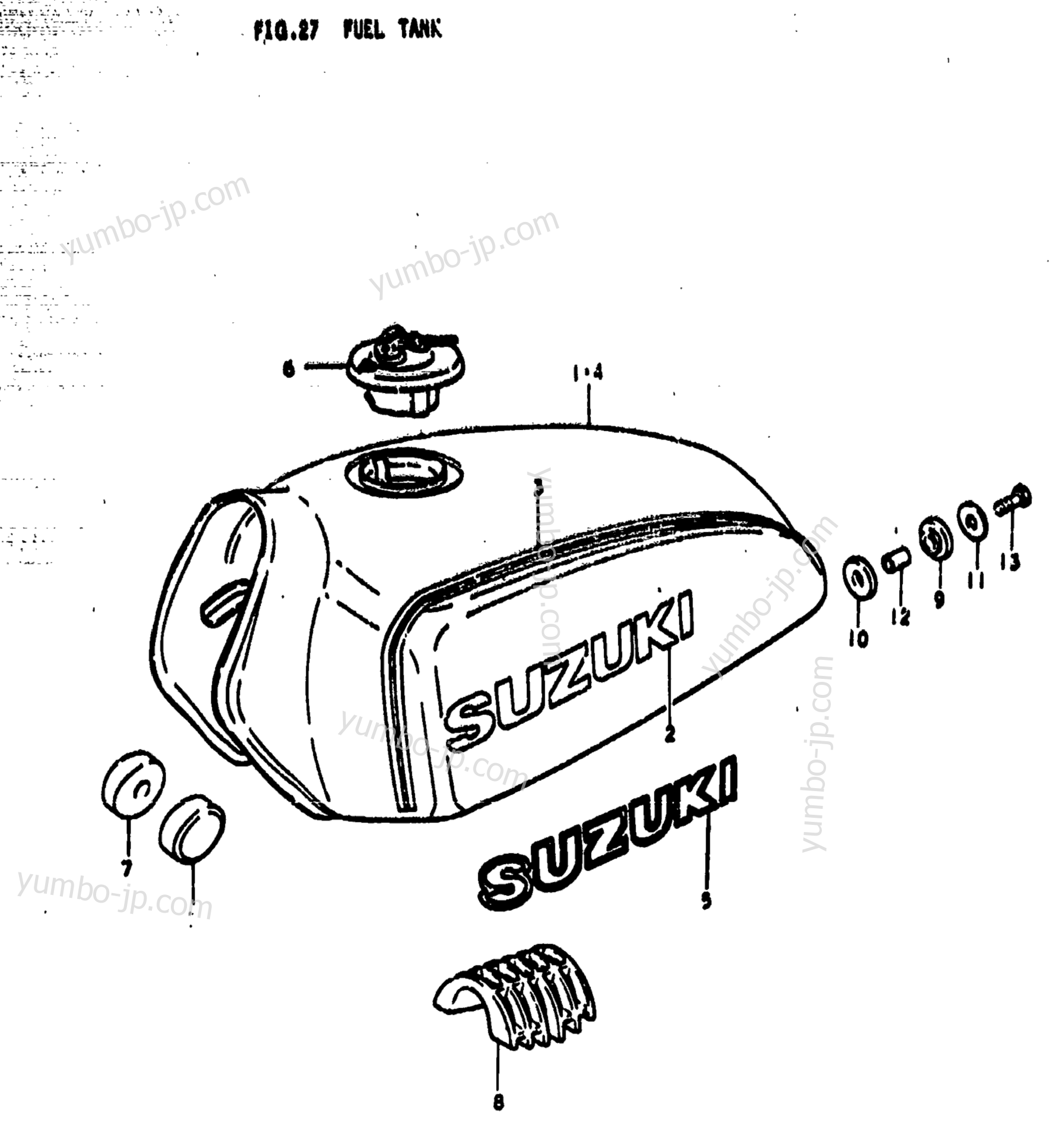 Топливный бак для мотоциклов SUZUKI TS185 1979 г.