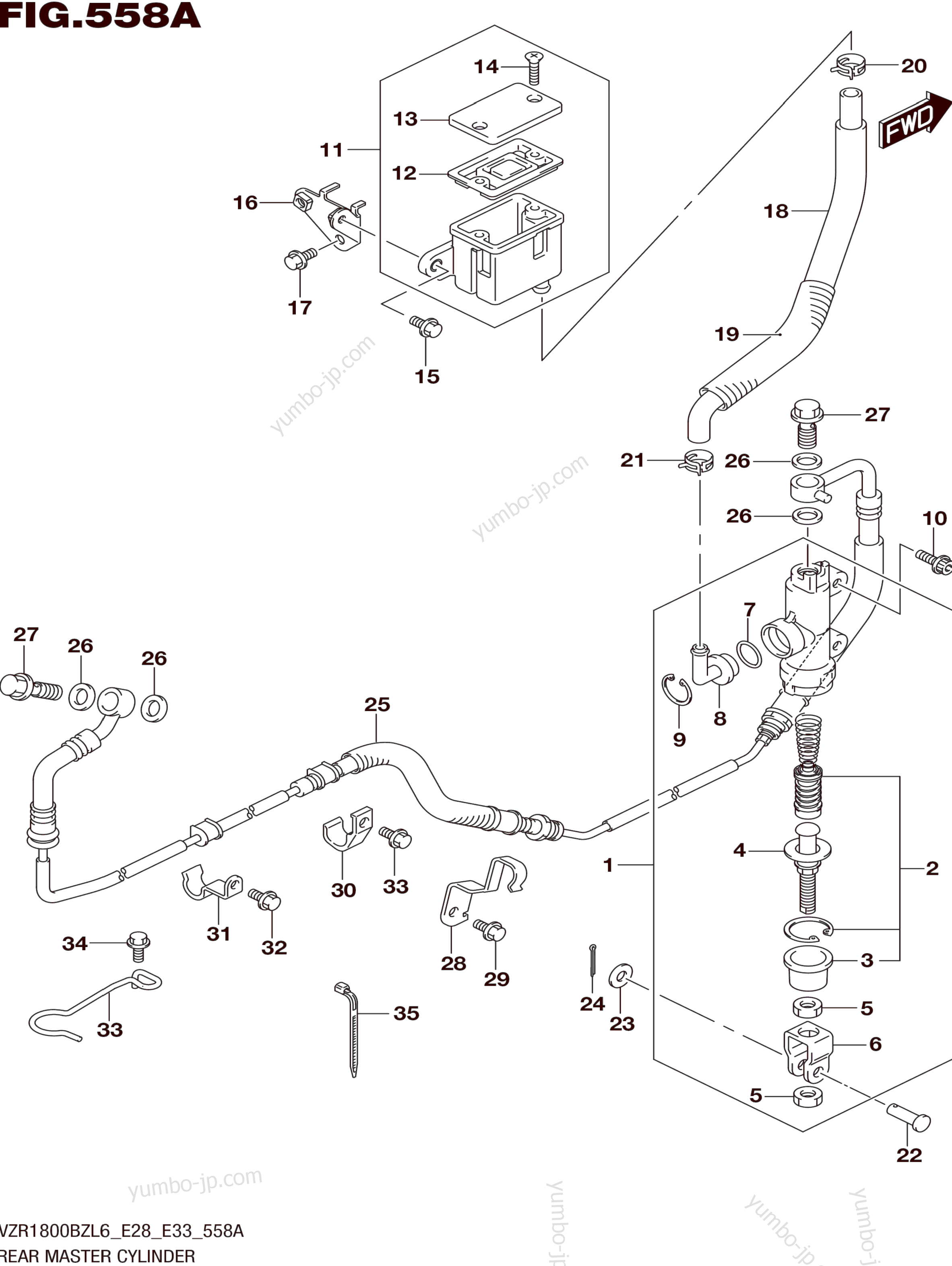 REAR MASTER CYLINDER for motorcycles SUZUKI VZR1800-BZ 2016 year