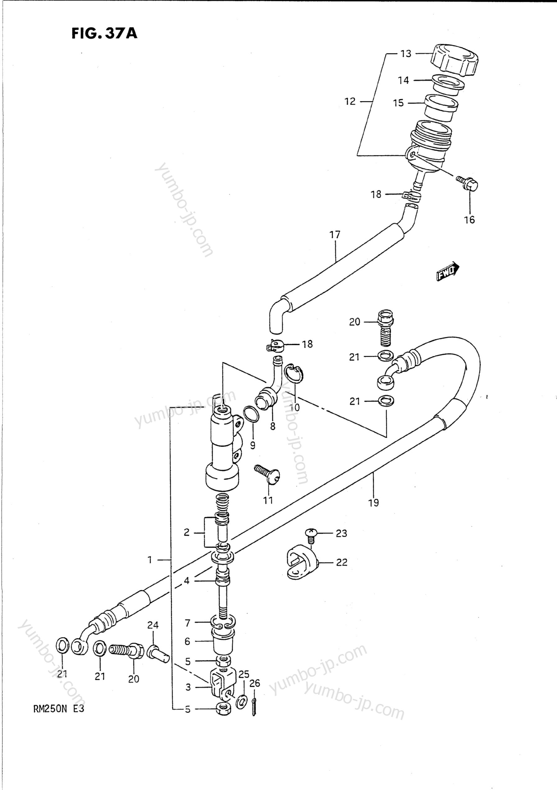 REAR MASTER CYLINDER (MODEL L) для мотоциклов SUZUKI RM250 1989 г.