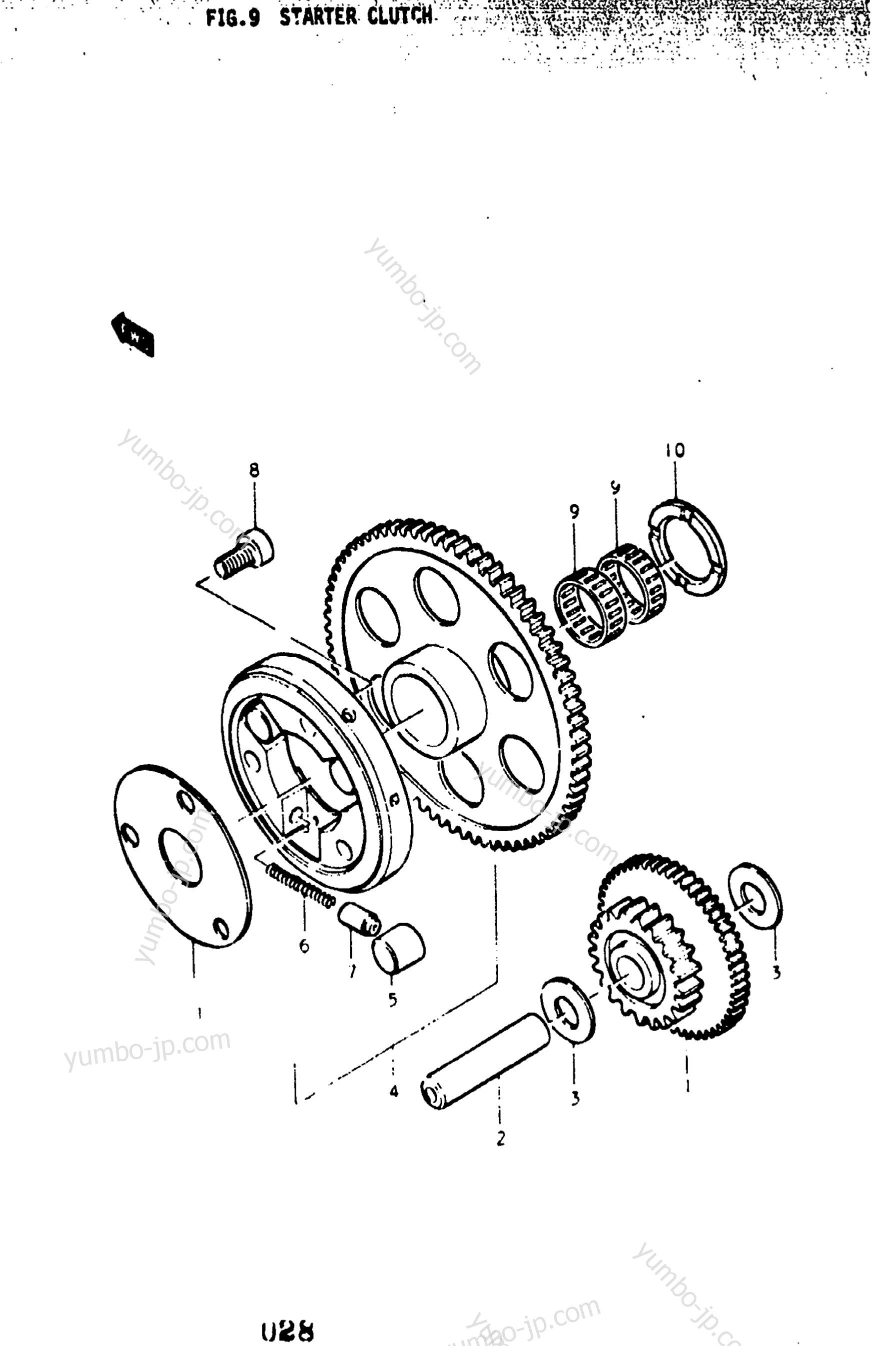 STARTER CLUTCH (GS400B) for motorcycles SUZUKI GS400 1977 year