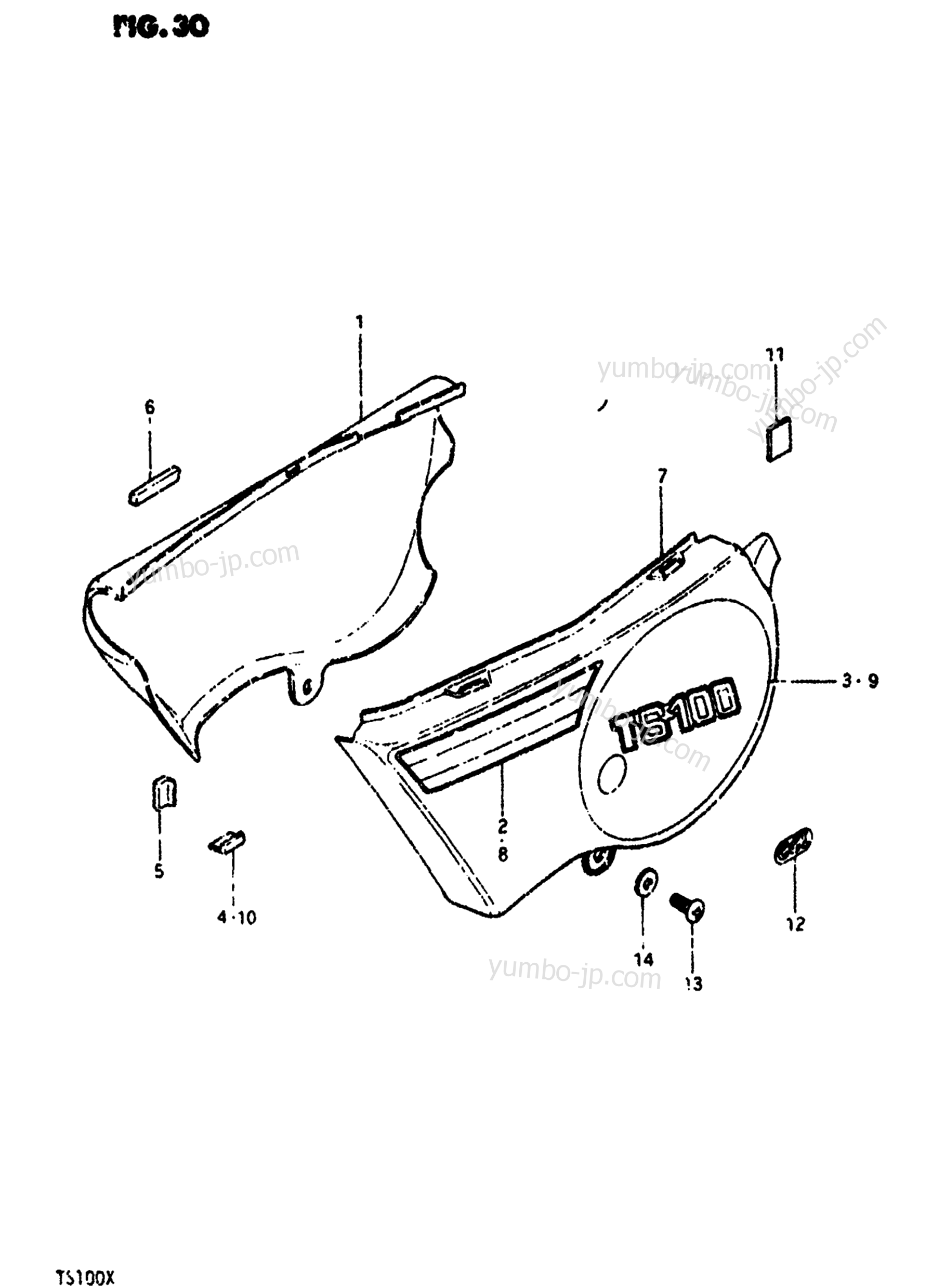 FRAME COVER (TS100X) for motorcycles SUZUKI TS100 1980 year