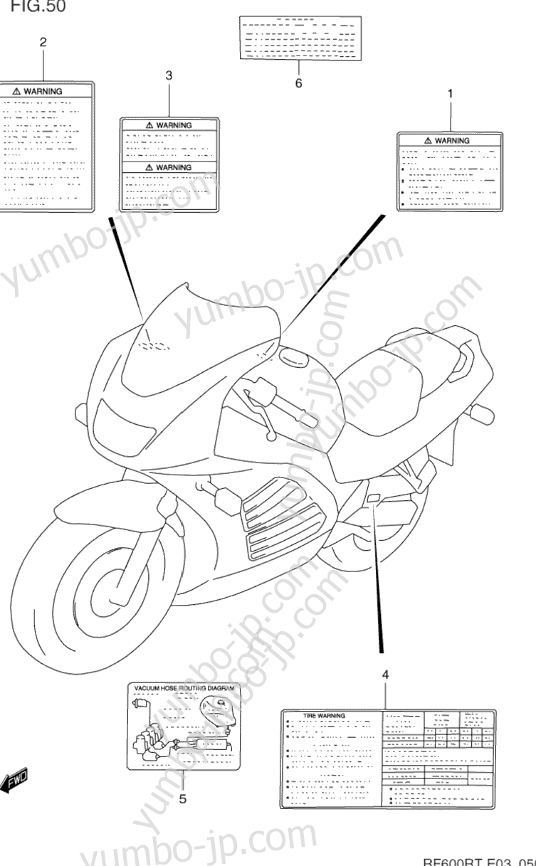 Эмблемы, наклейки для мотоциклов SUZUKI RF600R 1996 г.