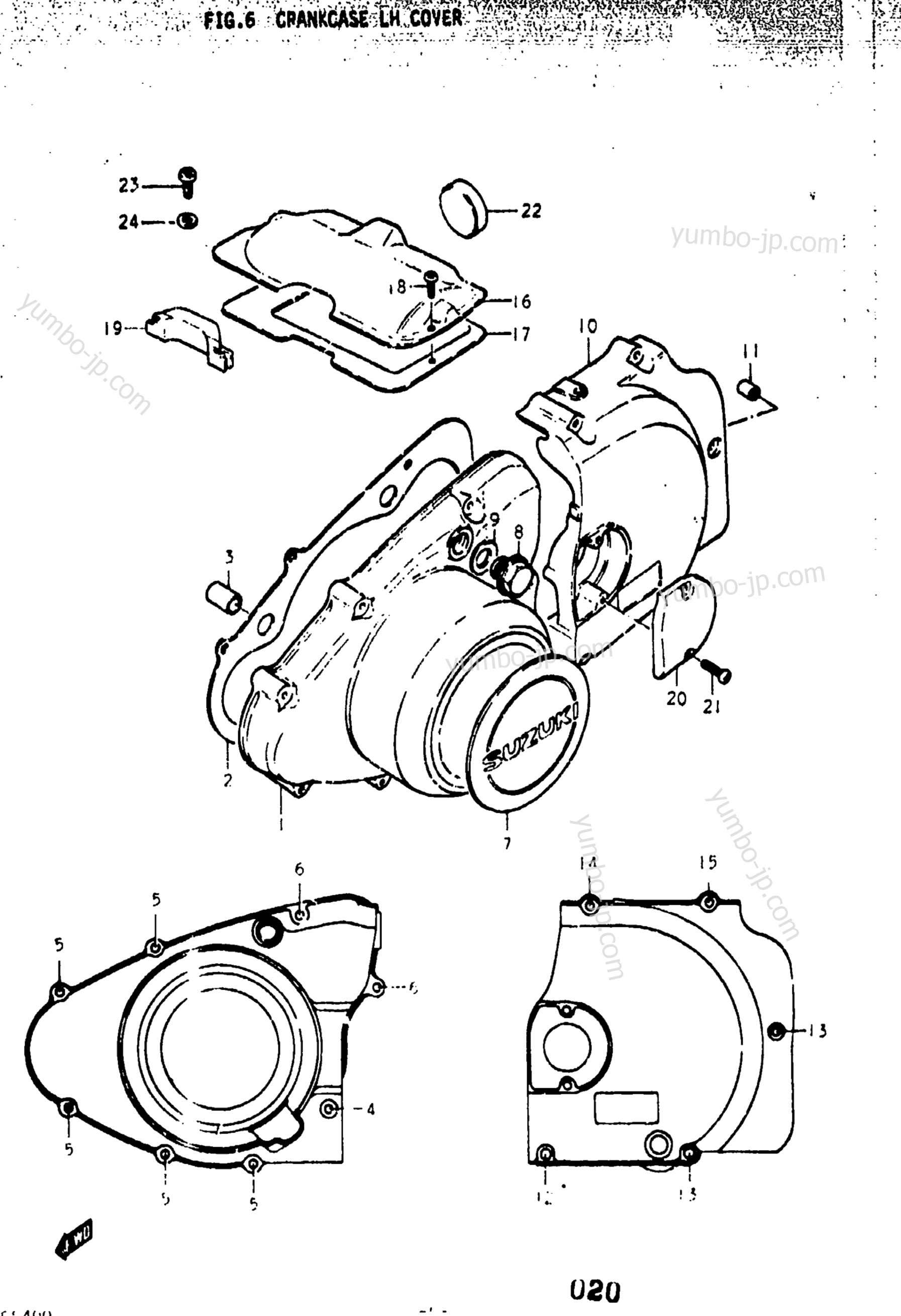 CRANKCASE LH COVER for motorcycles SUZUKI GS400-X 1977 year