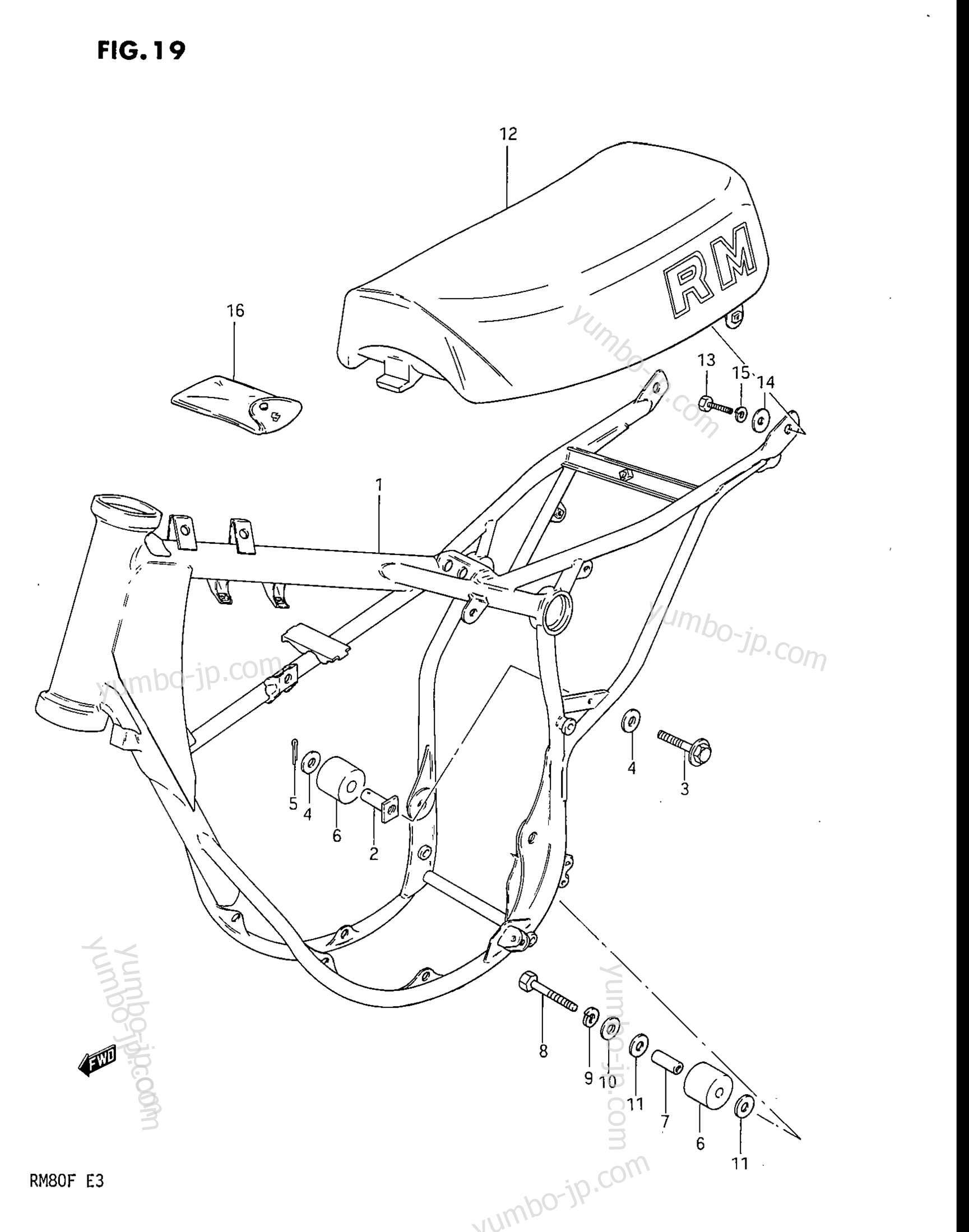 FRAME - SEAT for motorcycles SUZUKI RM80 1984 year