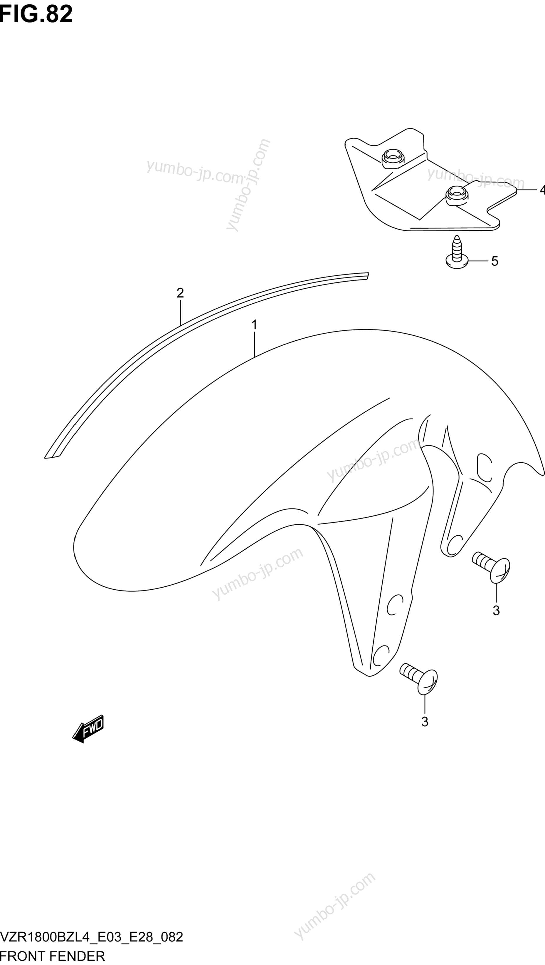 FRONT FENDER for motorcycles SUZUKI VZR1800BZ 2014 year