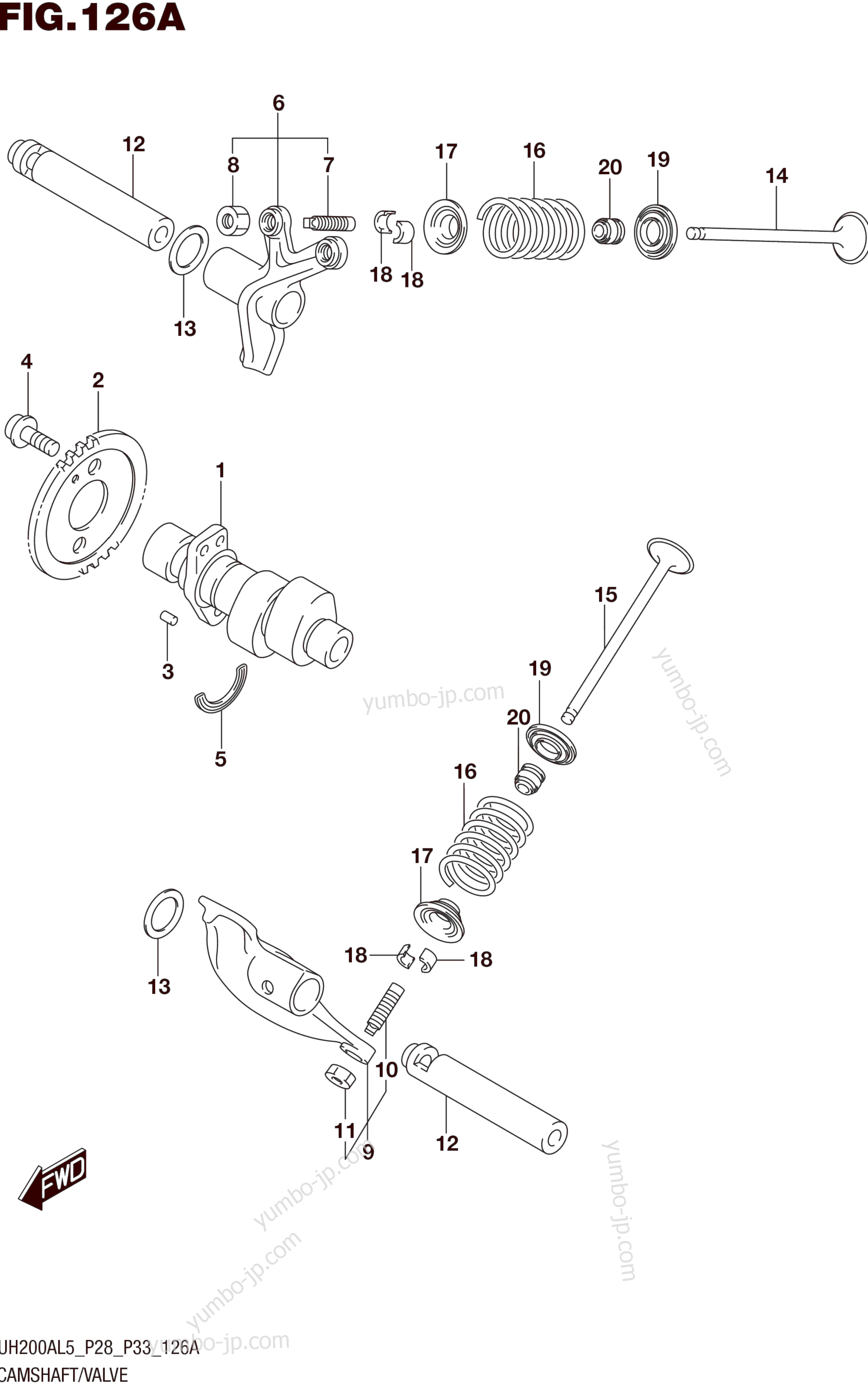 CAMSHAFT/VALVE for motorcycles SUZUKI UH200A 2015 year