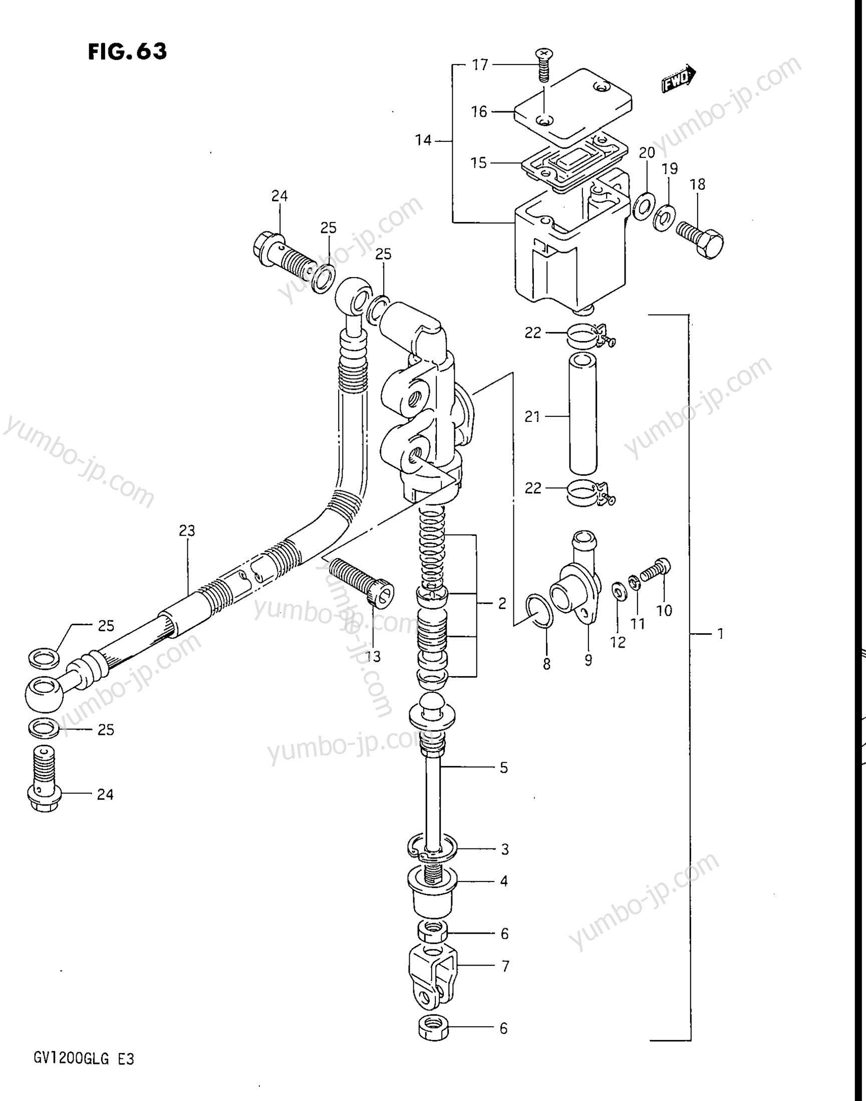REAR MASTER CYLINDER для мотоциклов SUZUKI Madura (GV1200GLF2) 1985 г.