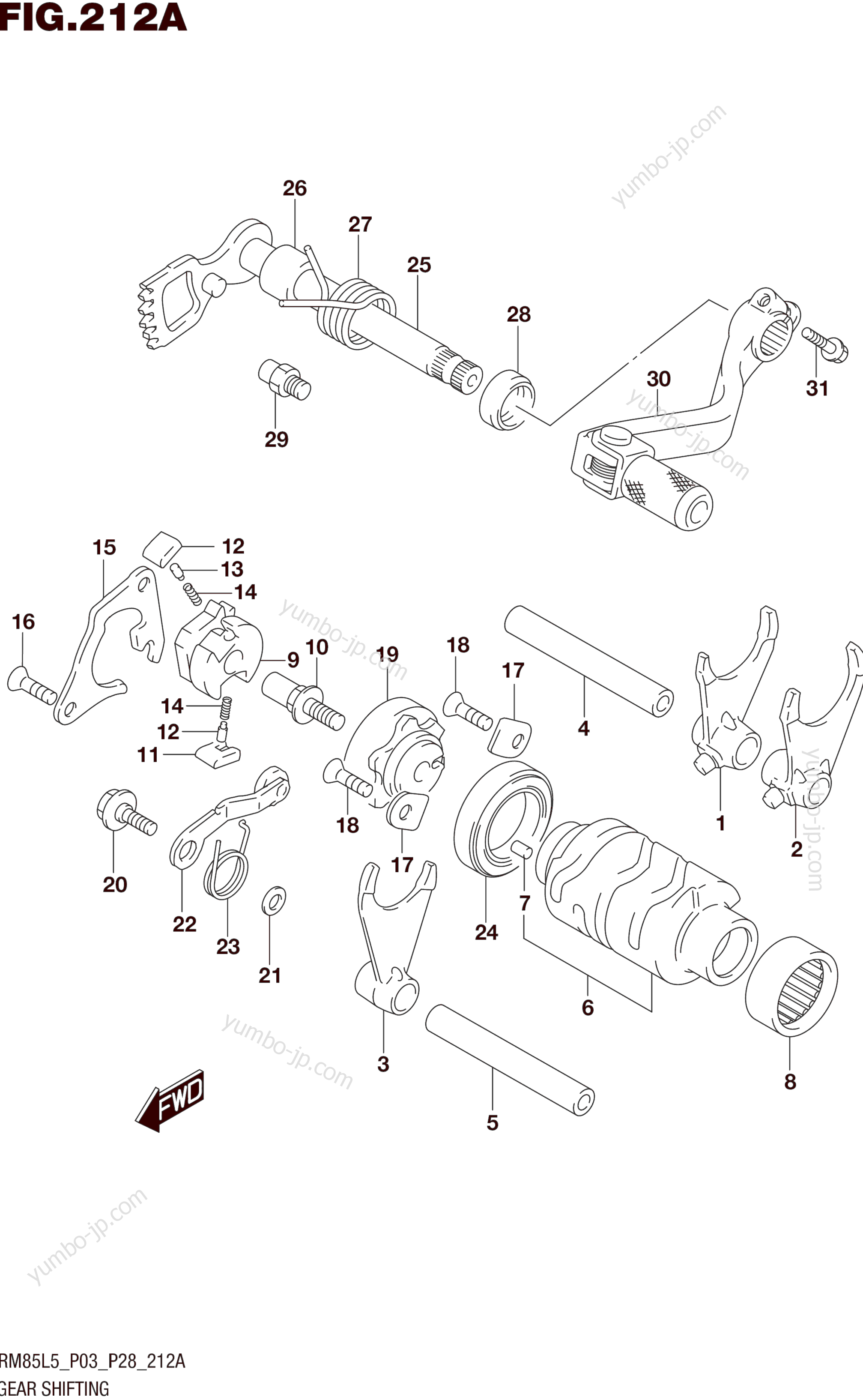 GEAR SHIFTING for motorcycles SUZUKI RM85L 2015 year