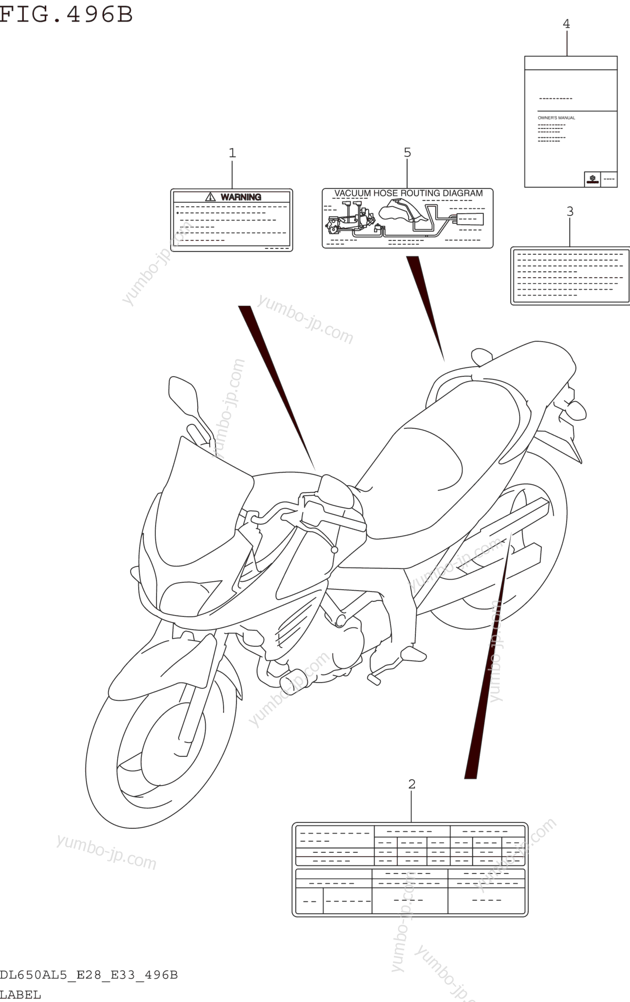LABEL (DL650AL5 E33) для мотоциклов SUZUKI DL650A 2015 г.