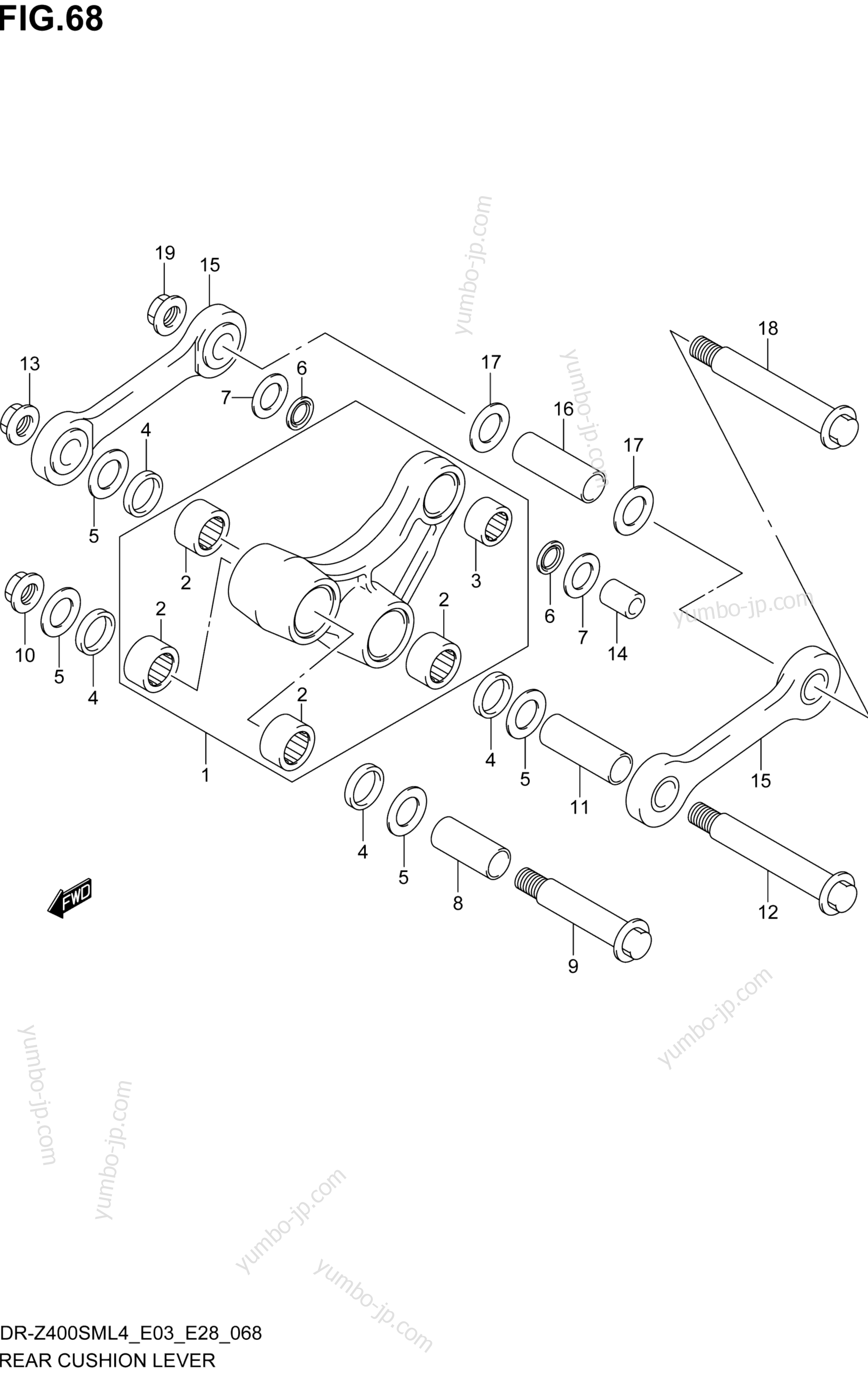 REAR CUSHION LEVER for motorcycles SUZUKI DR-Z400SM 2014 year