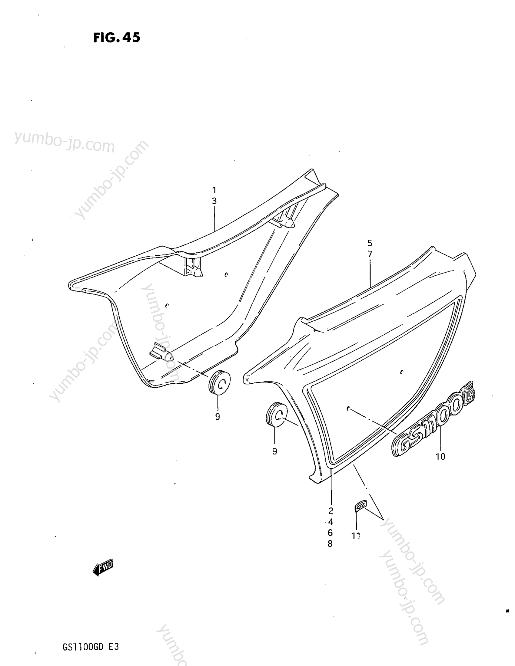 FRAME COVER (MODEL D) for motorcycles SUZUKI GS1100G 1982 year