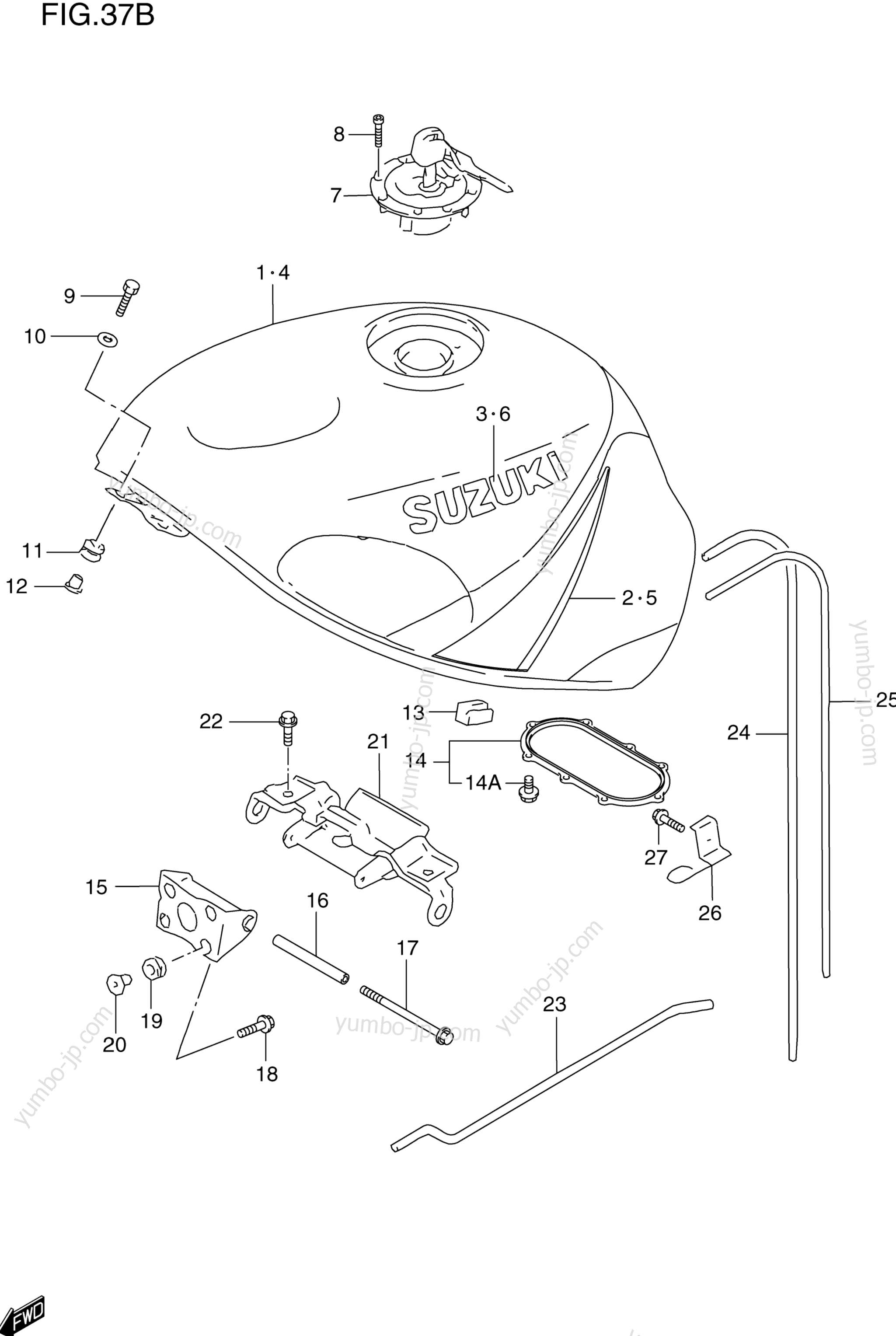 FUEL TANK (MODEL X) для мотоциклов SUZUKI GSX-R600 2000 г.