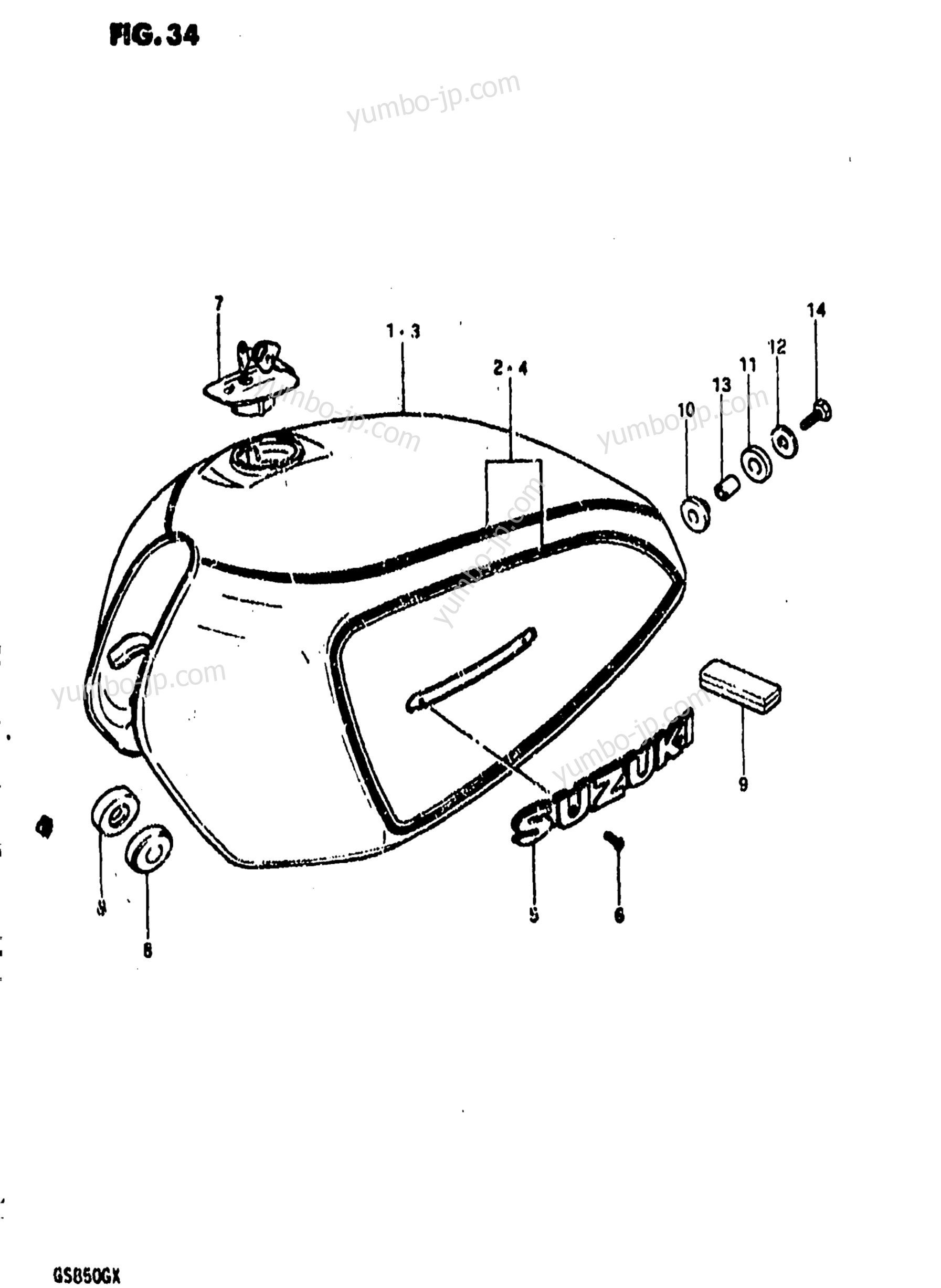 FUEL TANK (GS850GX) для мотоциклов SUZUKI GS850G 1980 г.