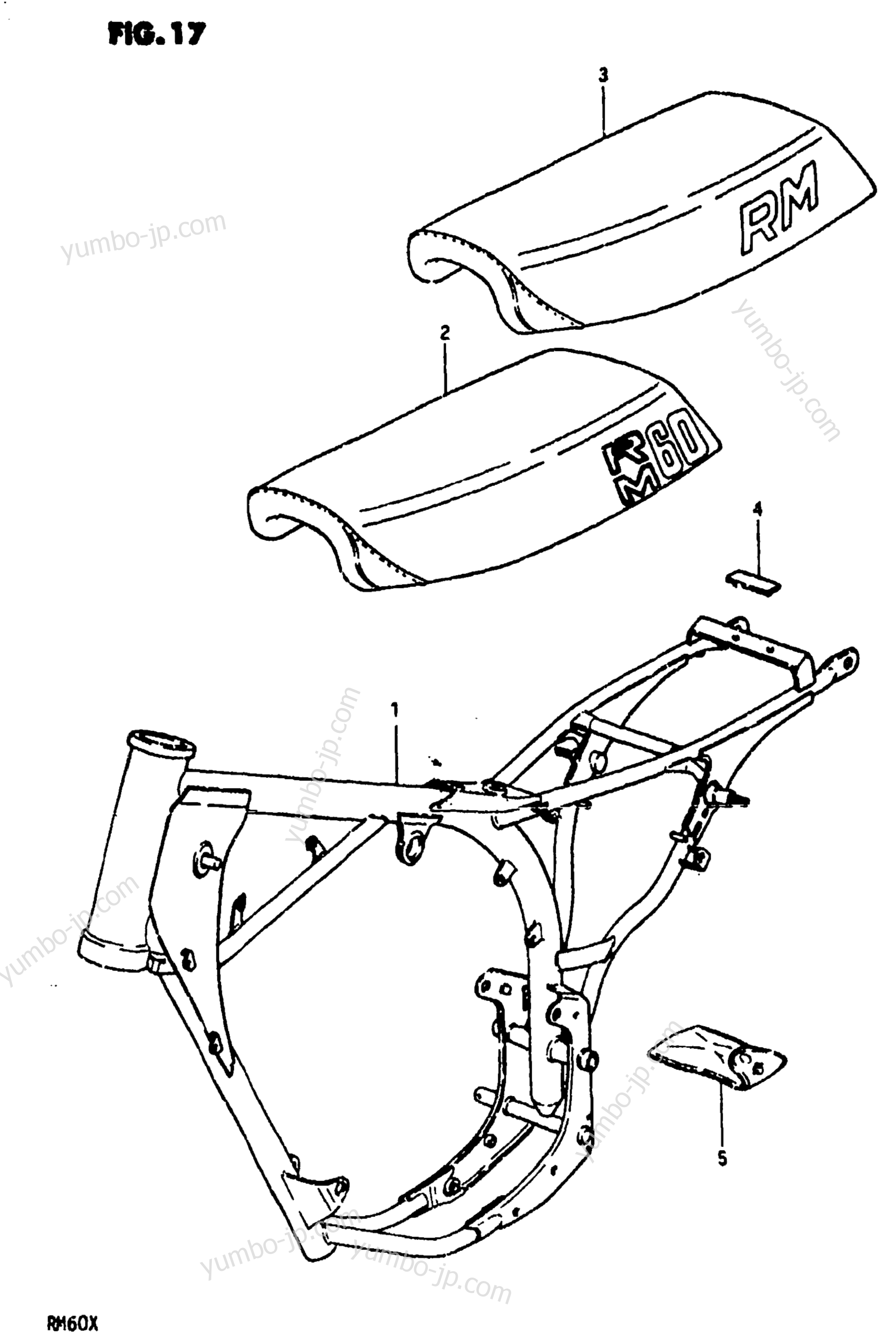 FRAME - SEAT for motorcycles SUZUKI RM60 1981 year