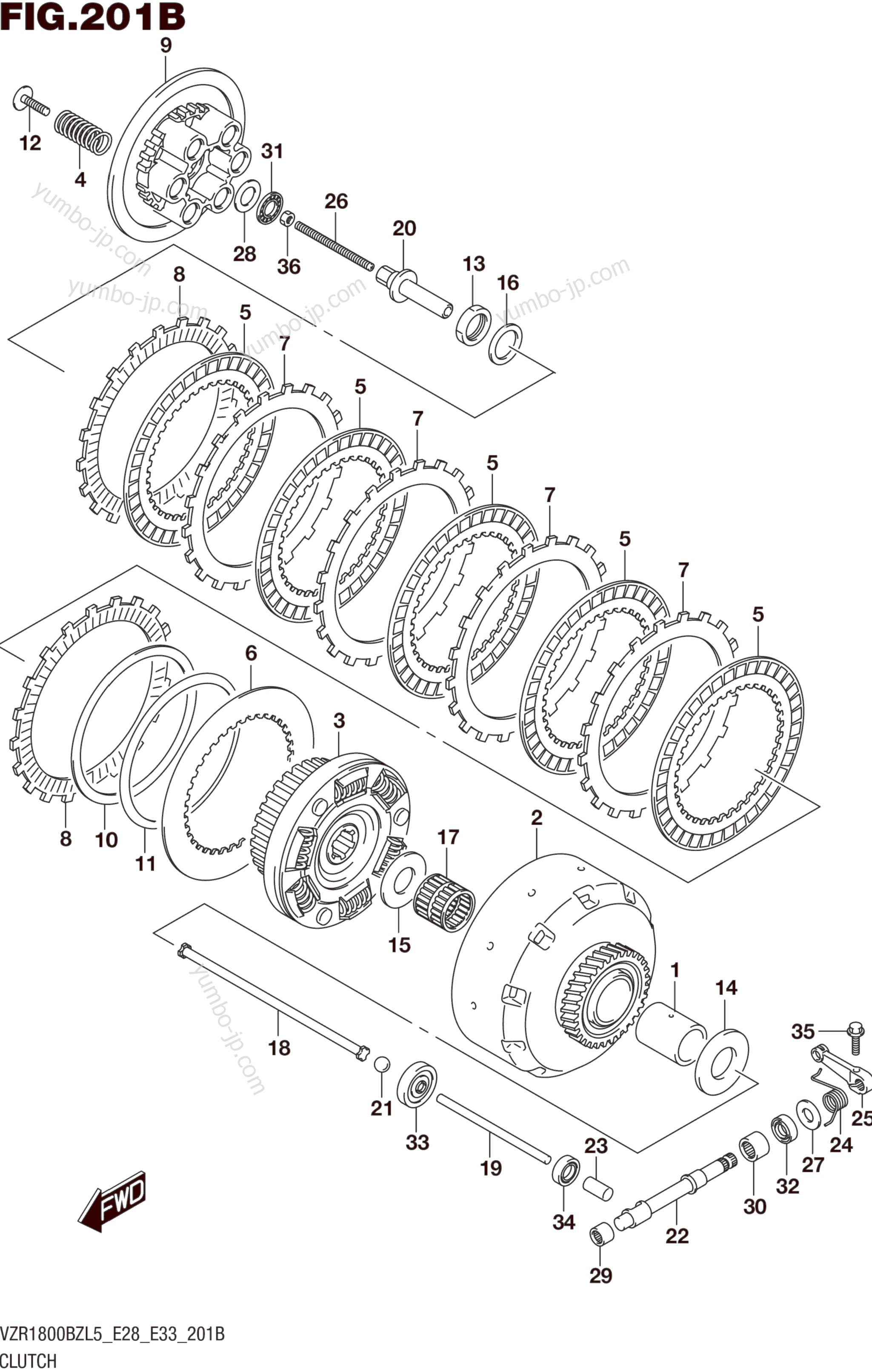 CLUTCH (VZR1800BZL5 E33) for motorcycles SUZUKI VZR1800BZ 2015 year