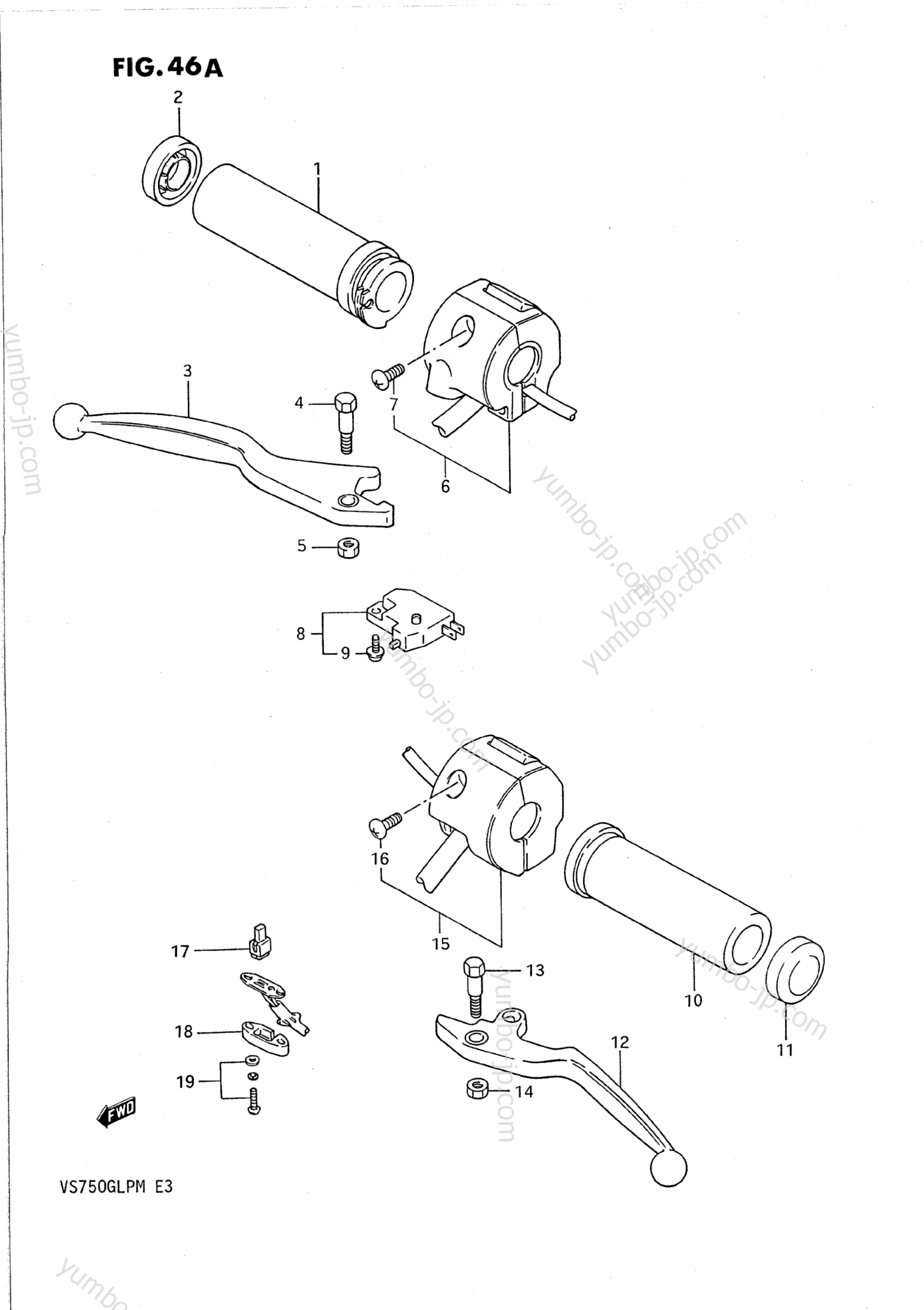 HANDLE SWITCH (MODEL K/L/M) for motorcycles SUZUKI Intruder (VS750GLP) 1989 year