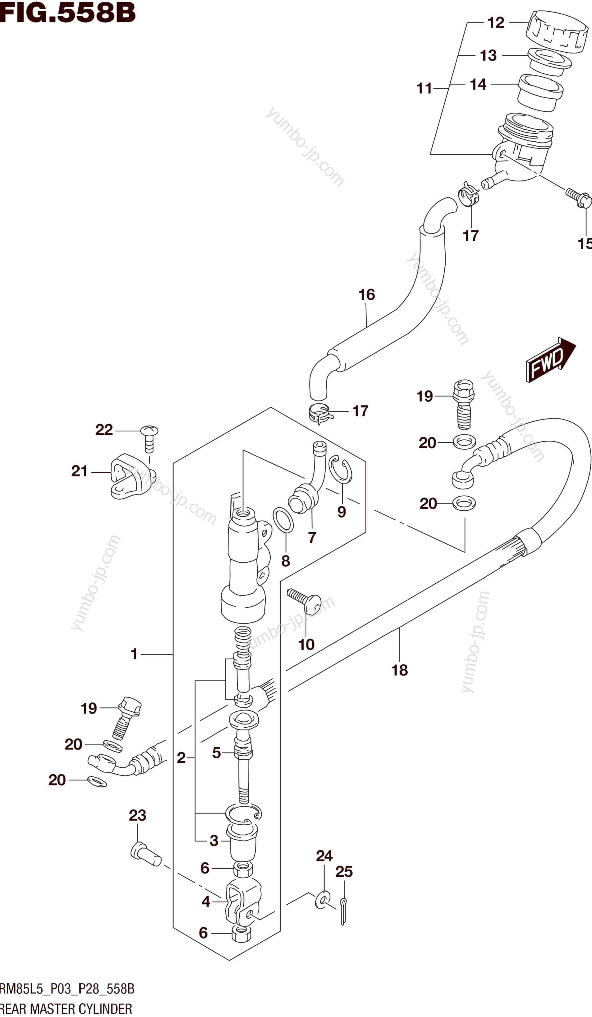 REAR MASTER CYLINDER (RM85L5 P28) для мотоциклов SUZUKI RM85 2015 г.