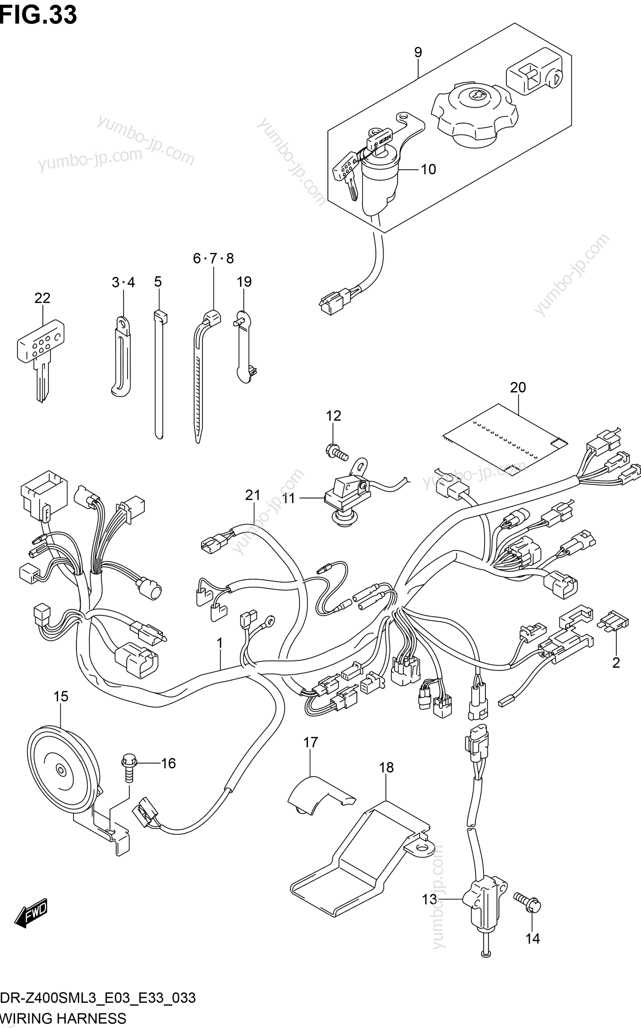 WIRING HARNESS (DR-D400SML3 E33) for motorcycles SUZUKI DR-Z400SM 2013 year