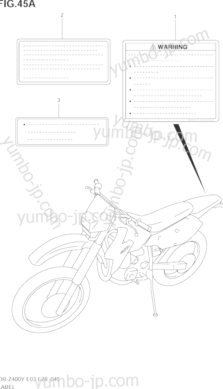 LABEL (MODEL K4) for motorcycles SUZUKI DR-Z400E 2000 year