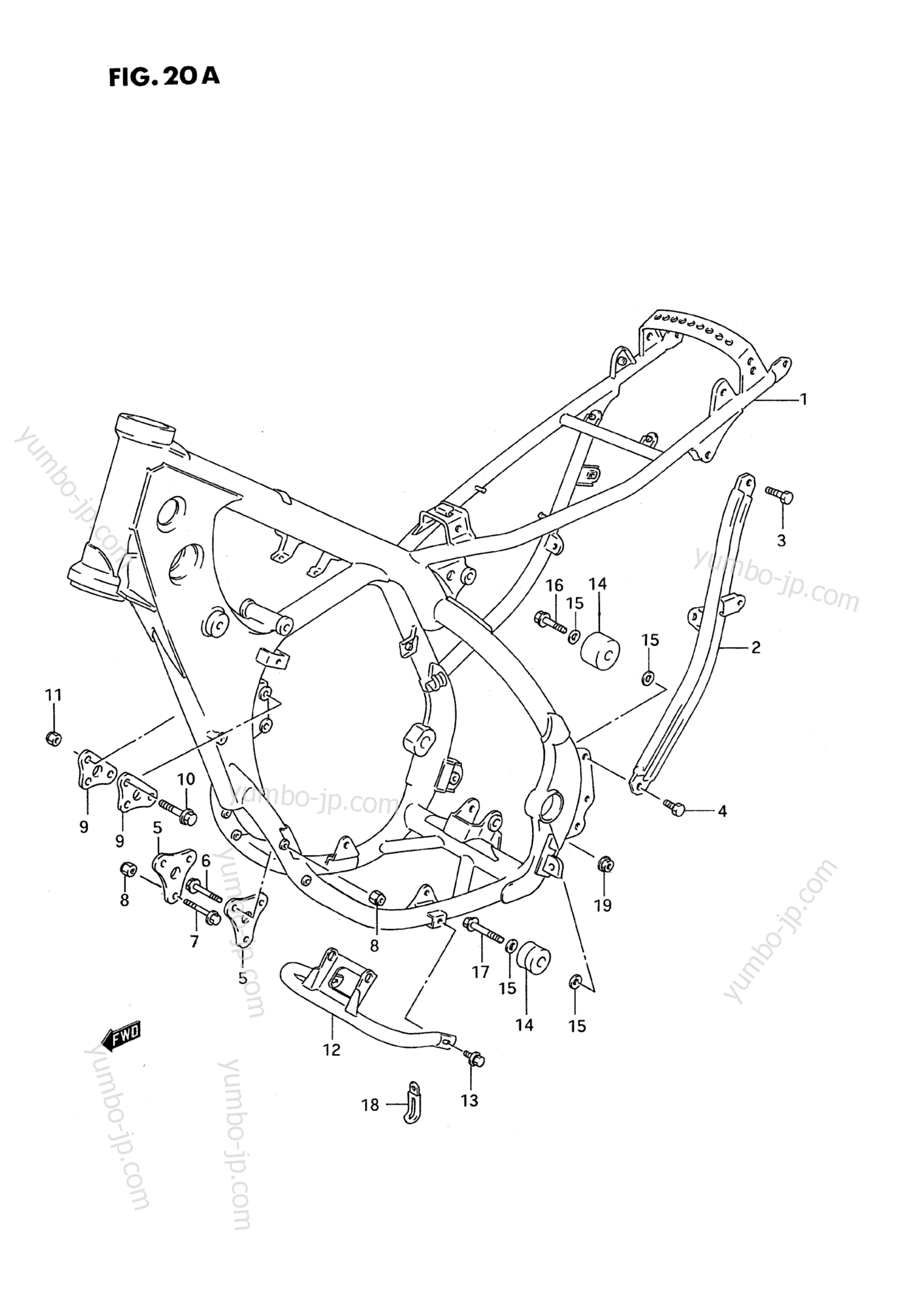 FRAME (MODEL P/R/S/T) for motorcycles SUZUKI RMX250 1994 year
