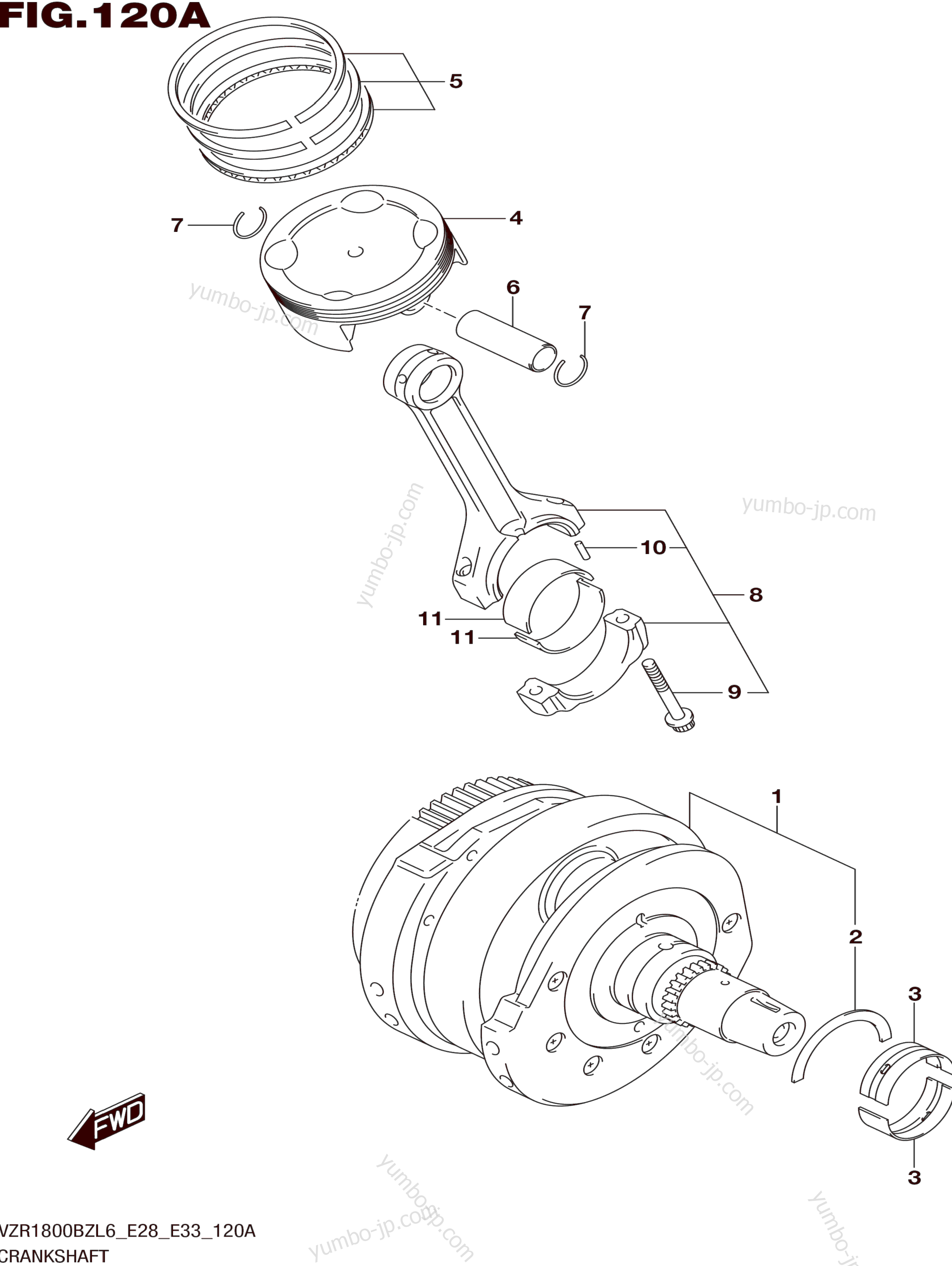 CRANKSHAFT for motorcycles SUZUKI VZR1800-BZ 2016 year