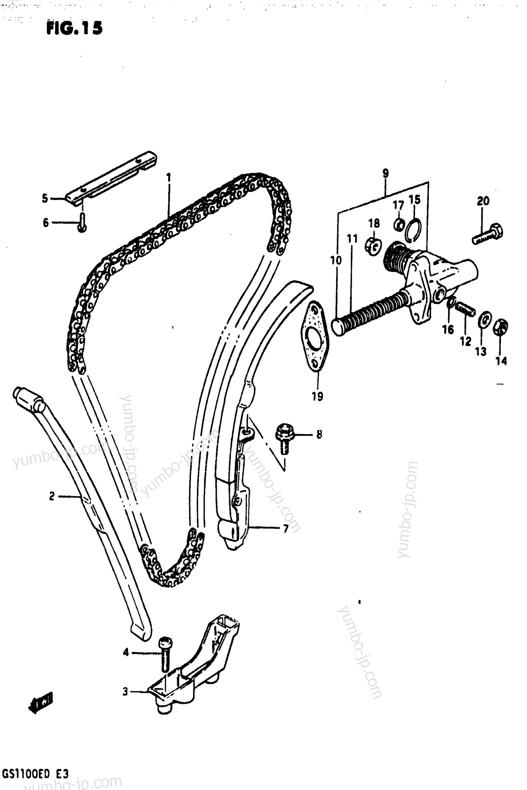 CAM CHAIN (MODEL D) for motorcycles SUZUKI GS1100ES 1982 year