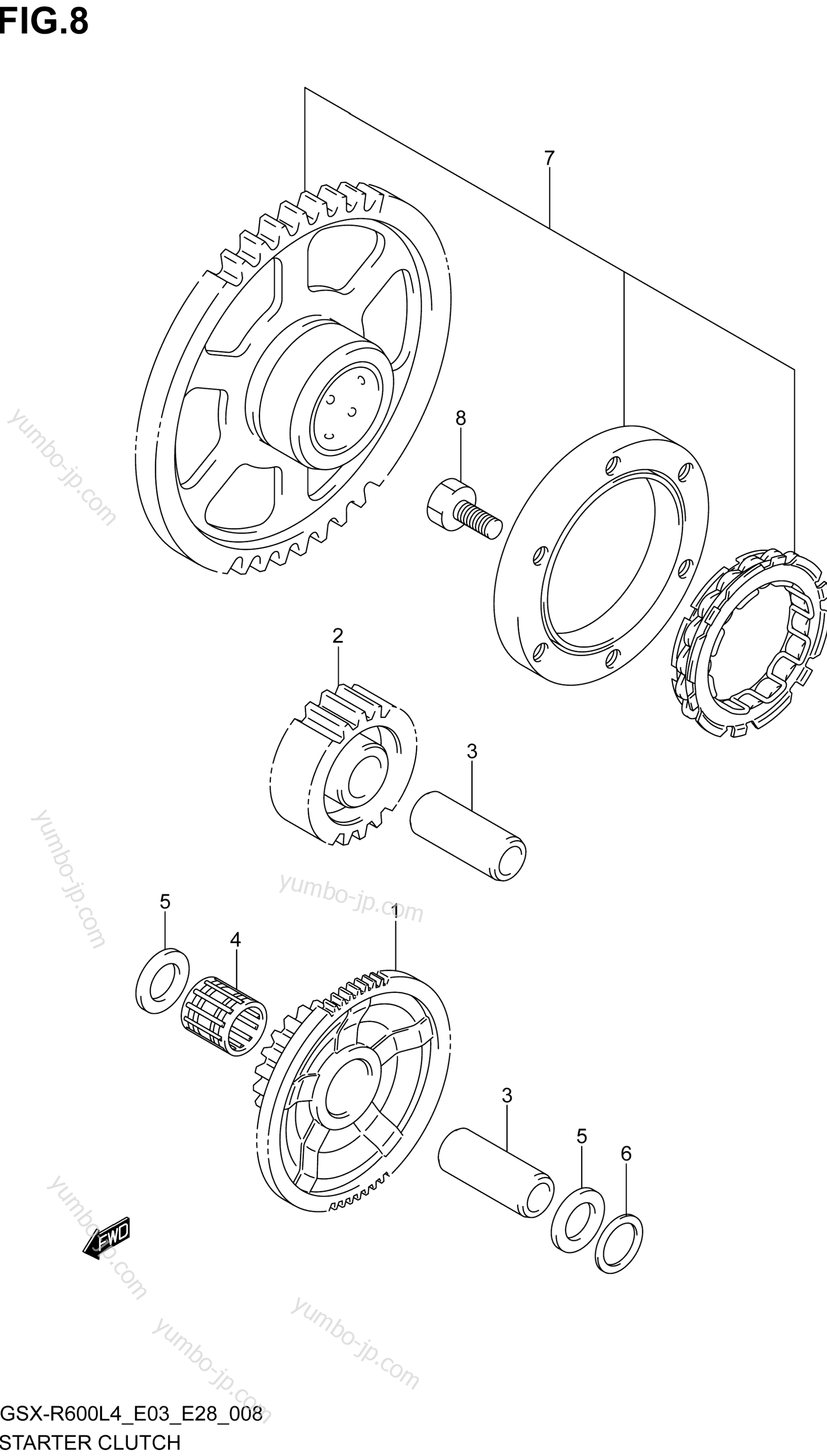 STARTER CLUTCH for motorcycles SUZUKI GSX-R600 2014 year