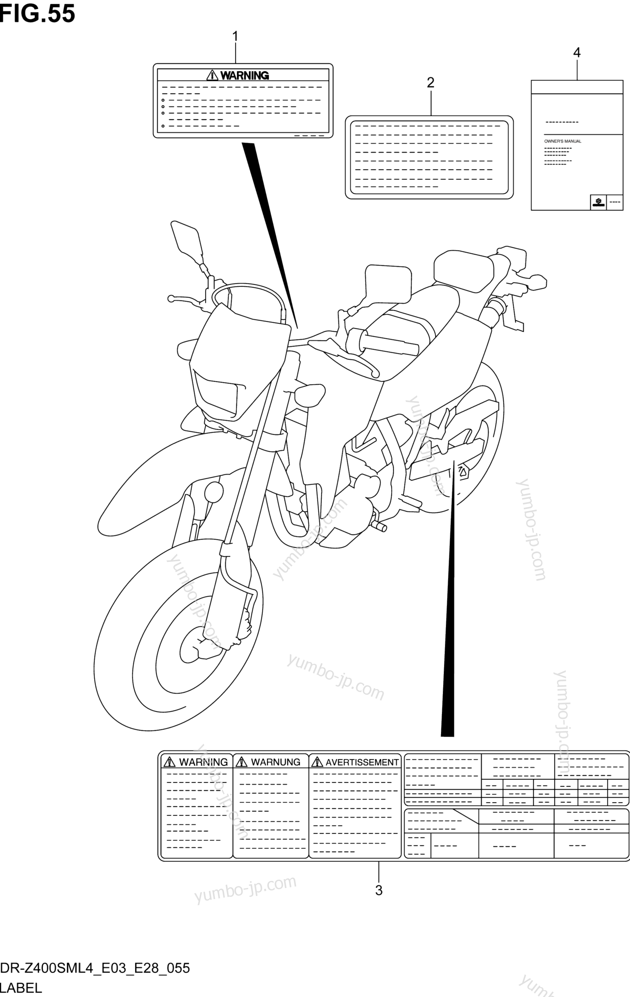 LABEL (DR-Z400SML4 E03) для мотоциклов SUZUKI DR-Z400SM 2014 г.