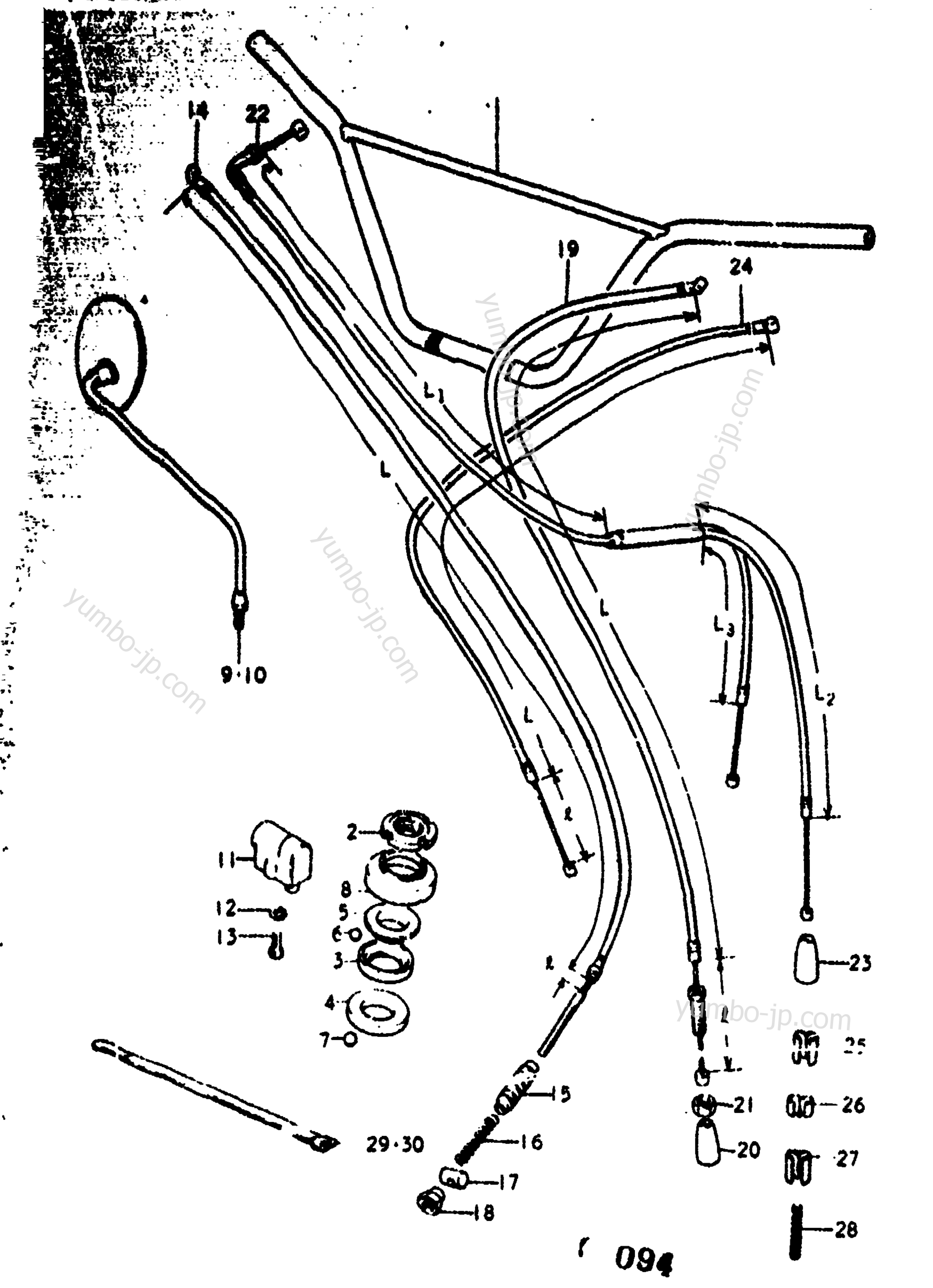 Handlebar - Cable для мотоциклов SUZUKI RV90 1976 г.