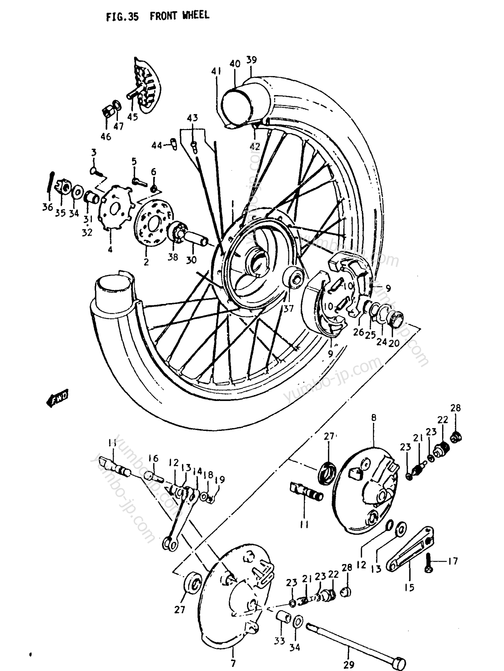 FRONT WHEEL для мотоциклов SUZUKI TS250 1978 г.