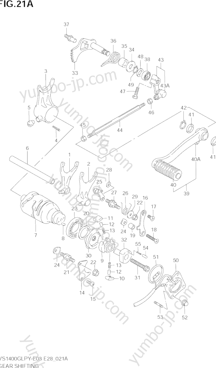 GEAR SHIFTING (MODEL V/W/X/Y/K1/K2/K3) для мотоциклов SUZUKI Intruder (VS1400GLP) 2001 г.