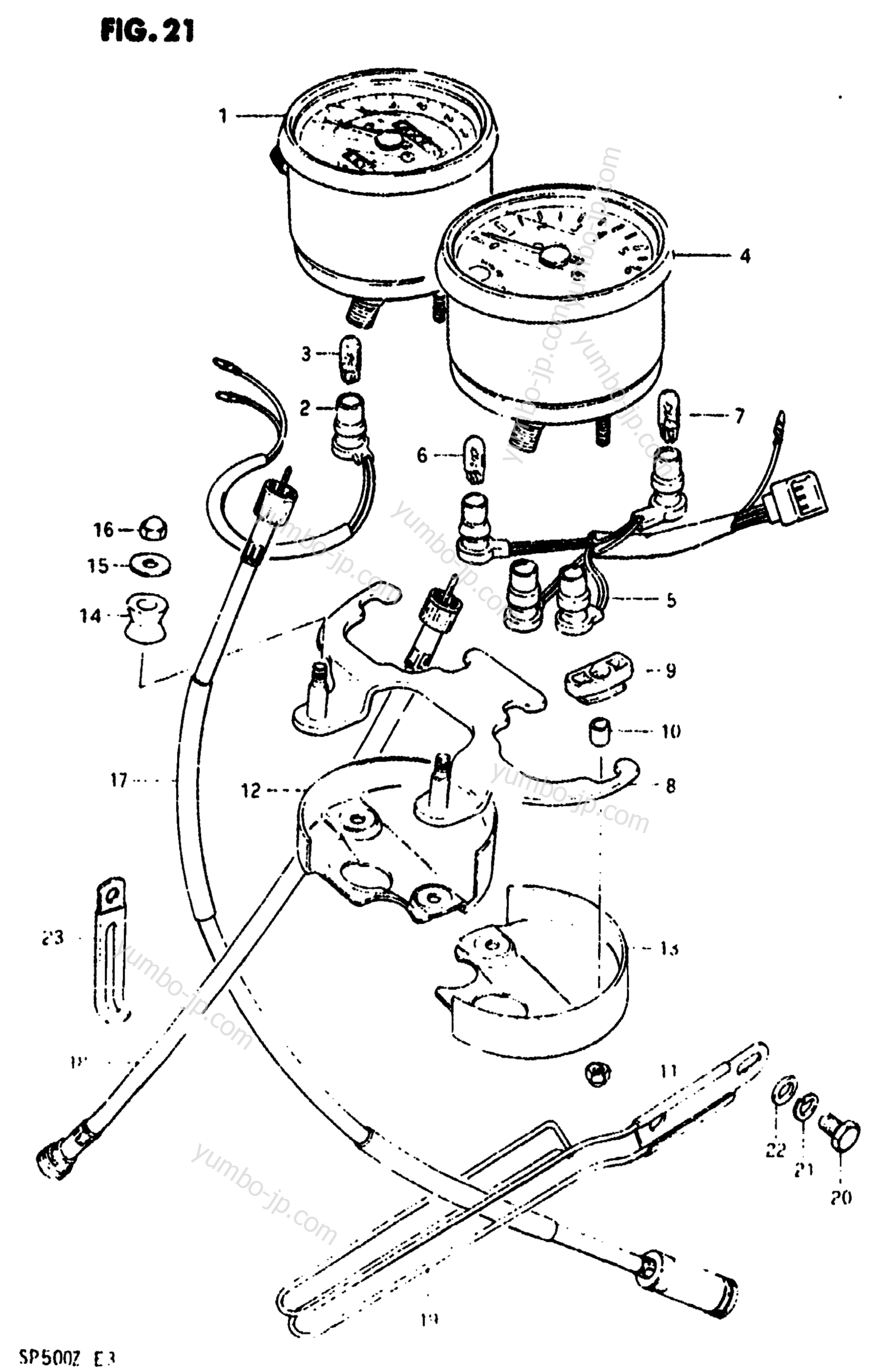 Speedometer - Tachometer for motorcycles SUZUKI SP500 1982 year